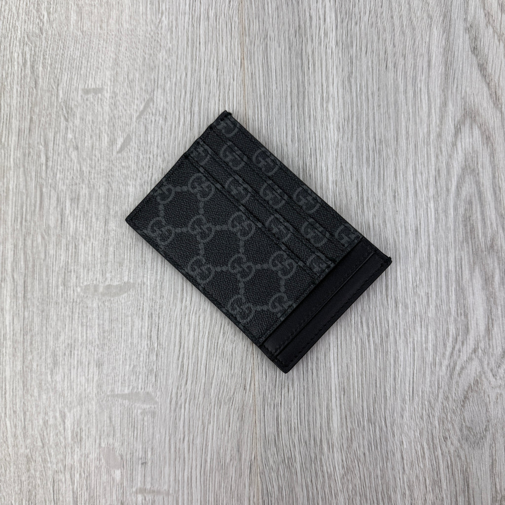 Gucci GG Interlocking Black Canvas Card Holder