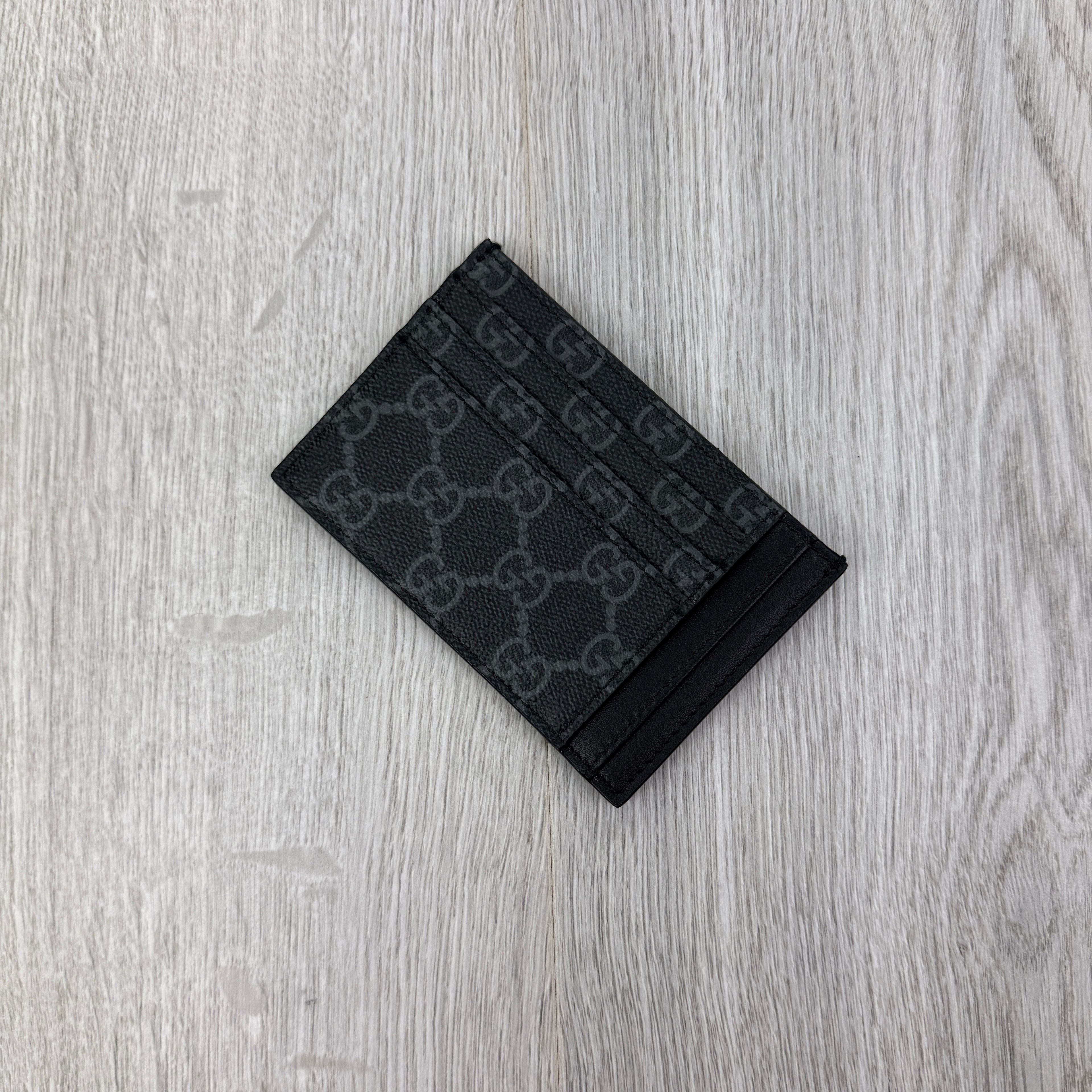 Gucci GG Interlocking Black Canvas Card Holder