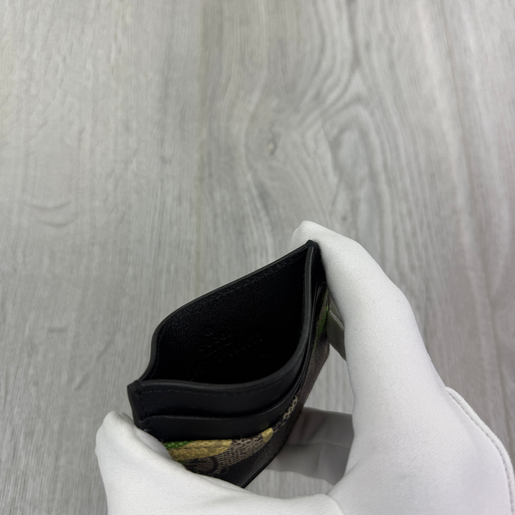 Gucci GG Blue Camo Canvas Card Holder