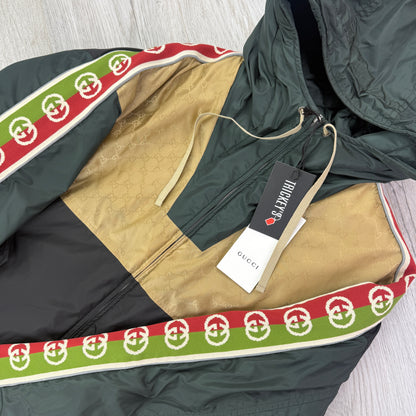 Gucci GG Jacquard Logo & Web Stripe Nylon Jacket - 48 (Fits Large)