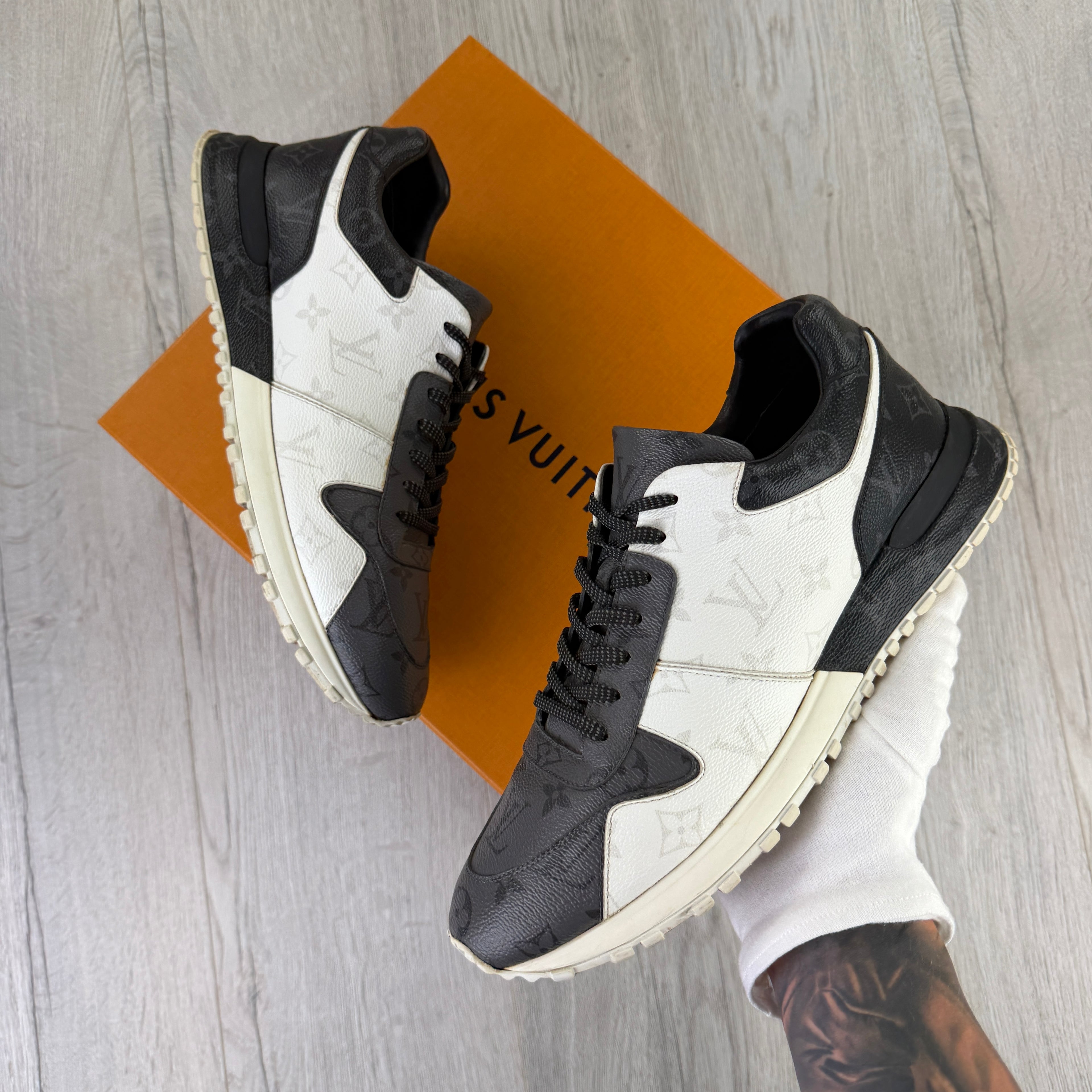 Louis Vuitton Men’s Monogram Black White Grey Run Away Trainers - Uk 9