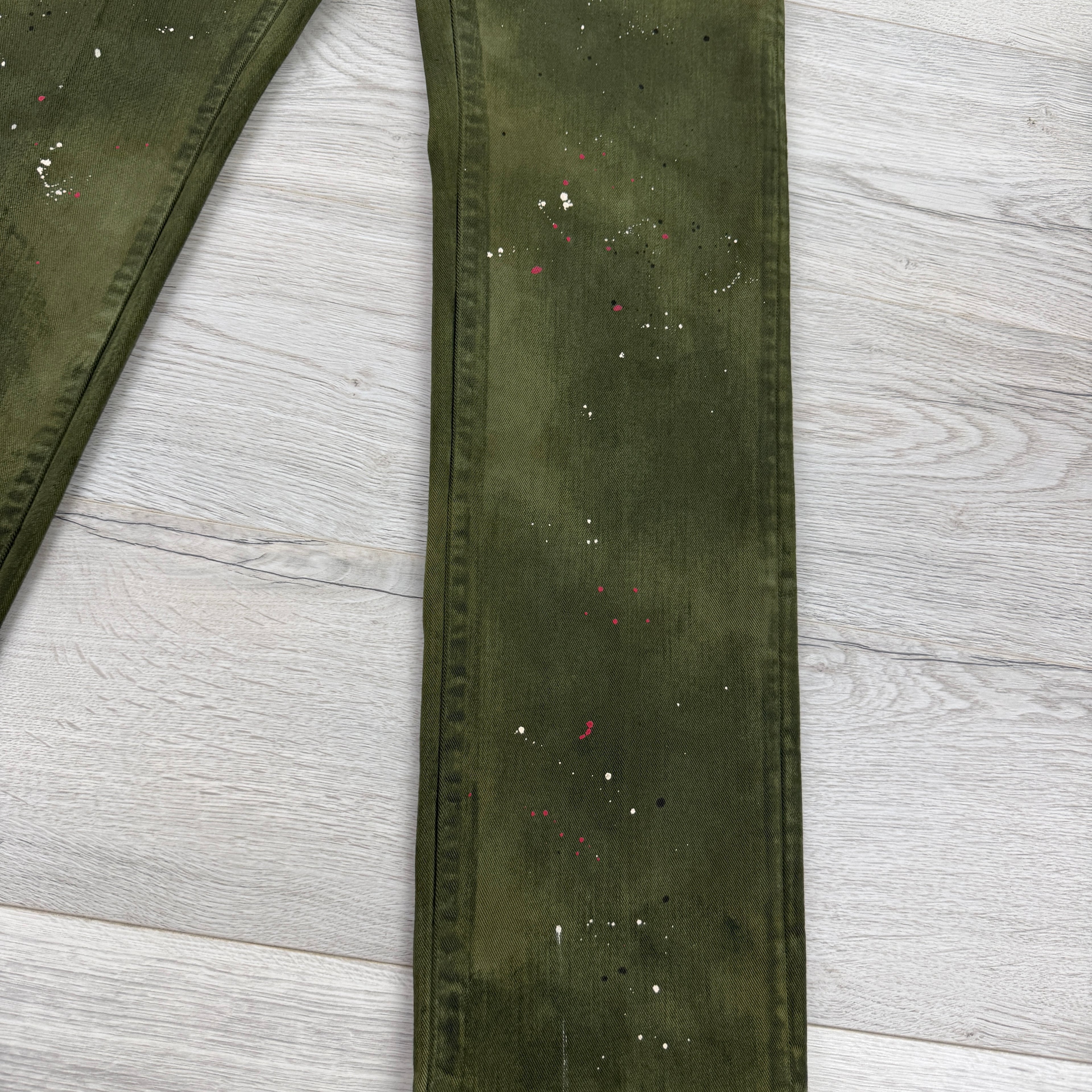 Dsquared2 Men’s Green Distressed Straight Jeans