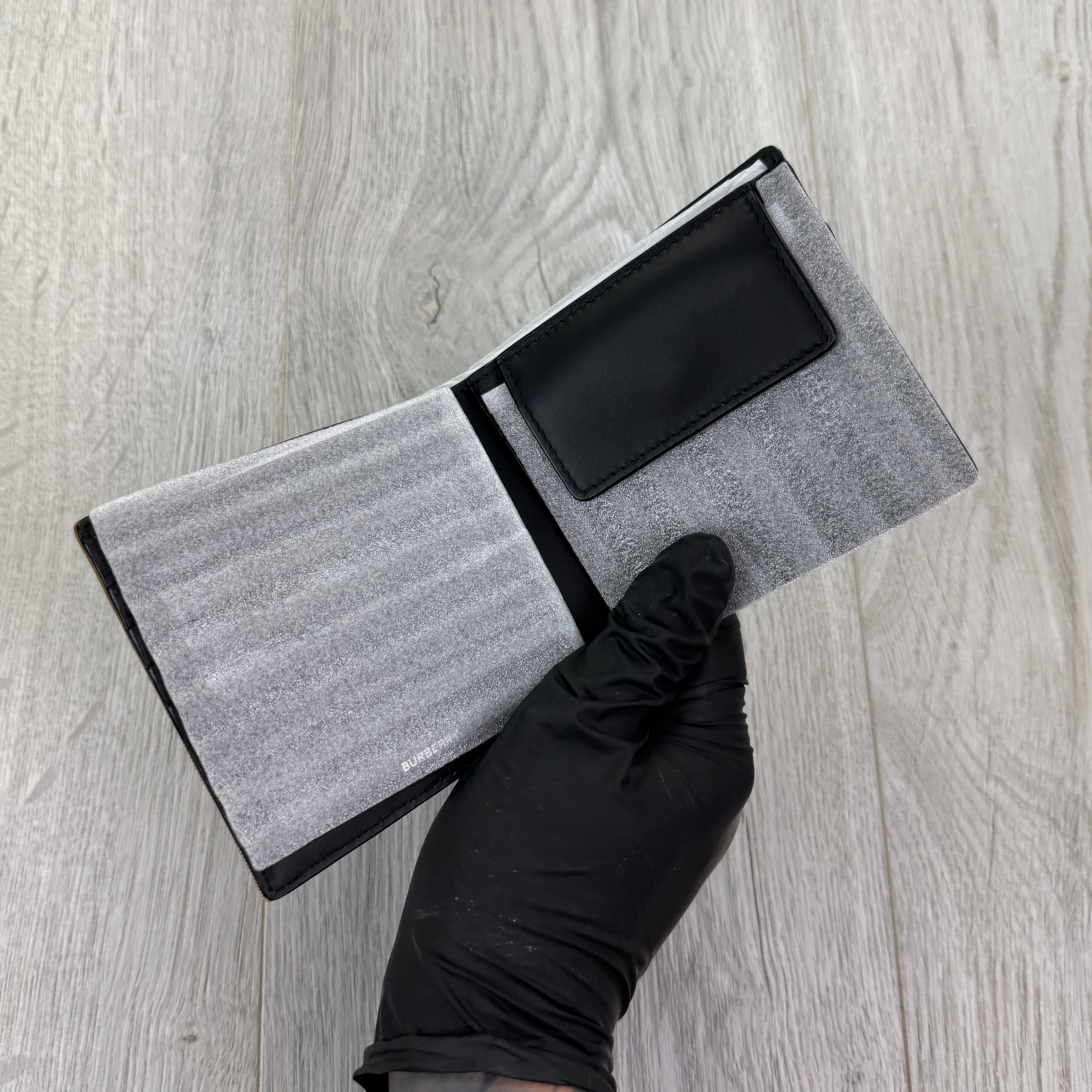 Burberry Men’s Beige Exaggerated Check Bifold Wallet