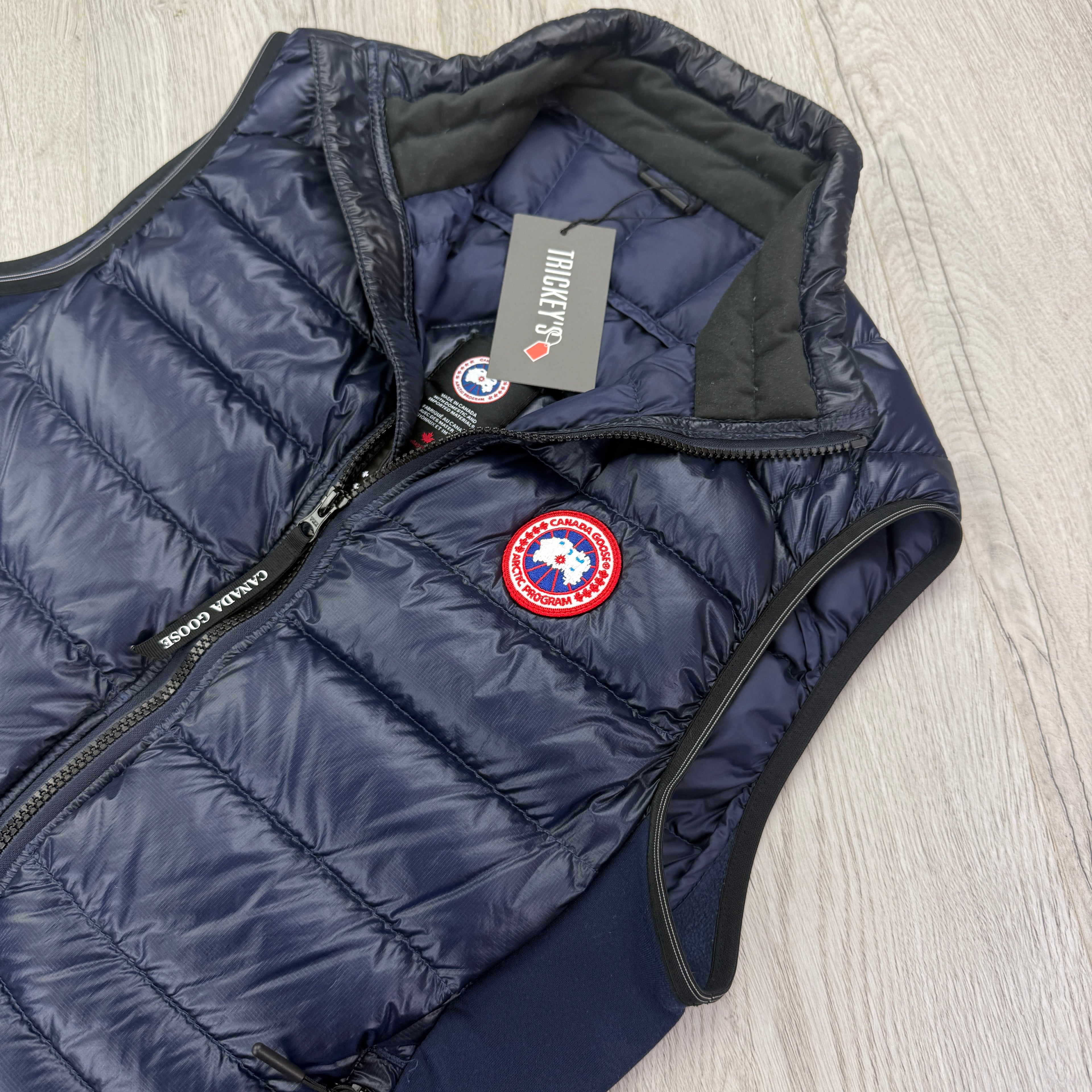 Canada Goose Men’s Navy Zip-up Hybridge Vest Gilet