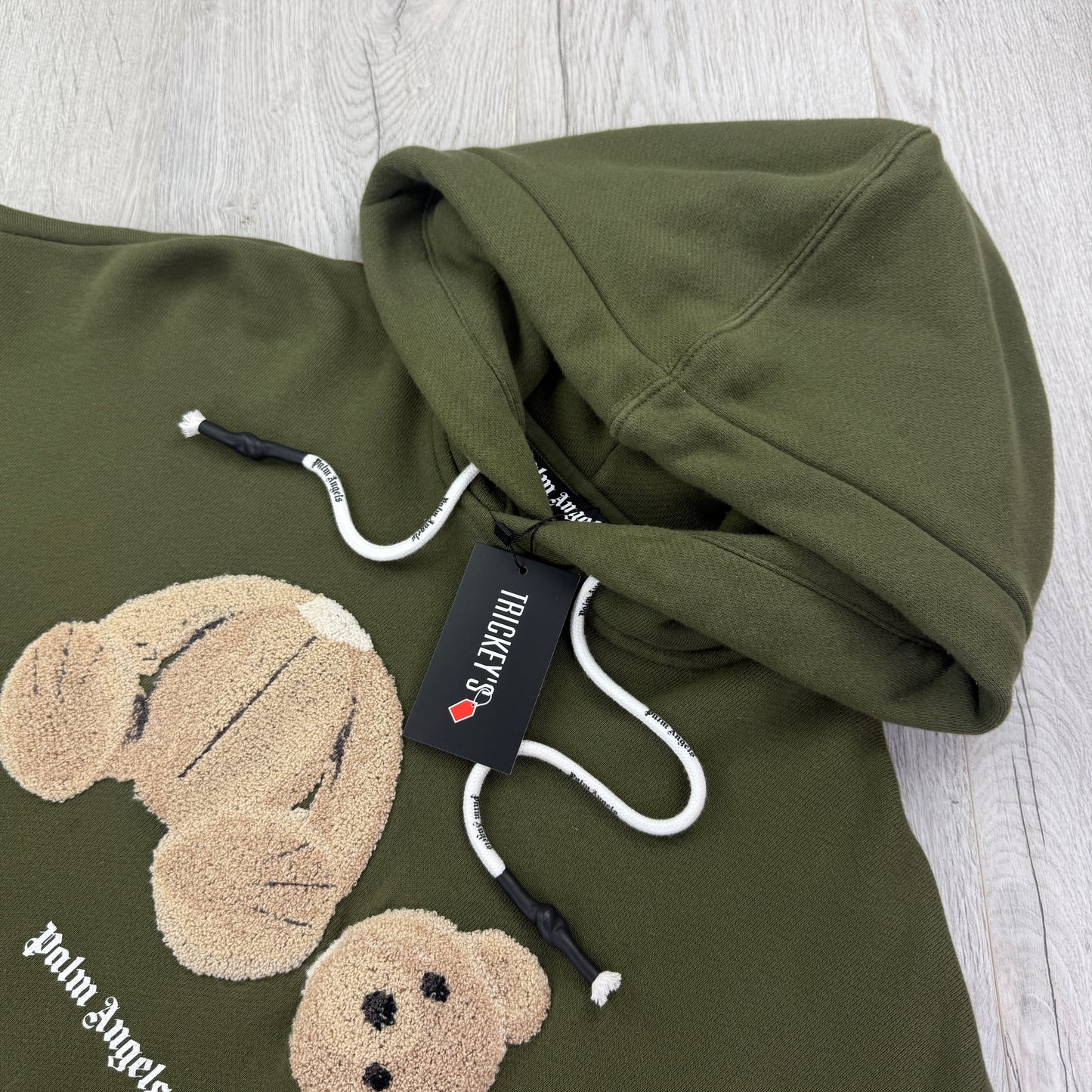 Palm Angels Kill The Bear Khaki Green Hoodie - Medium