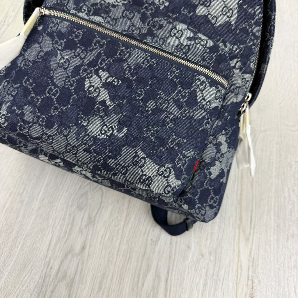 Gucci Men’s Monogram Camo Denim Jumbo GG Backpack
