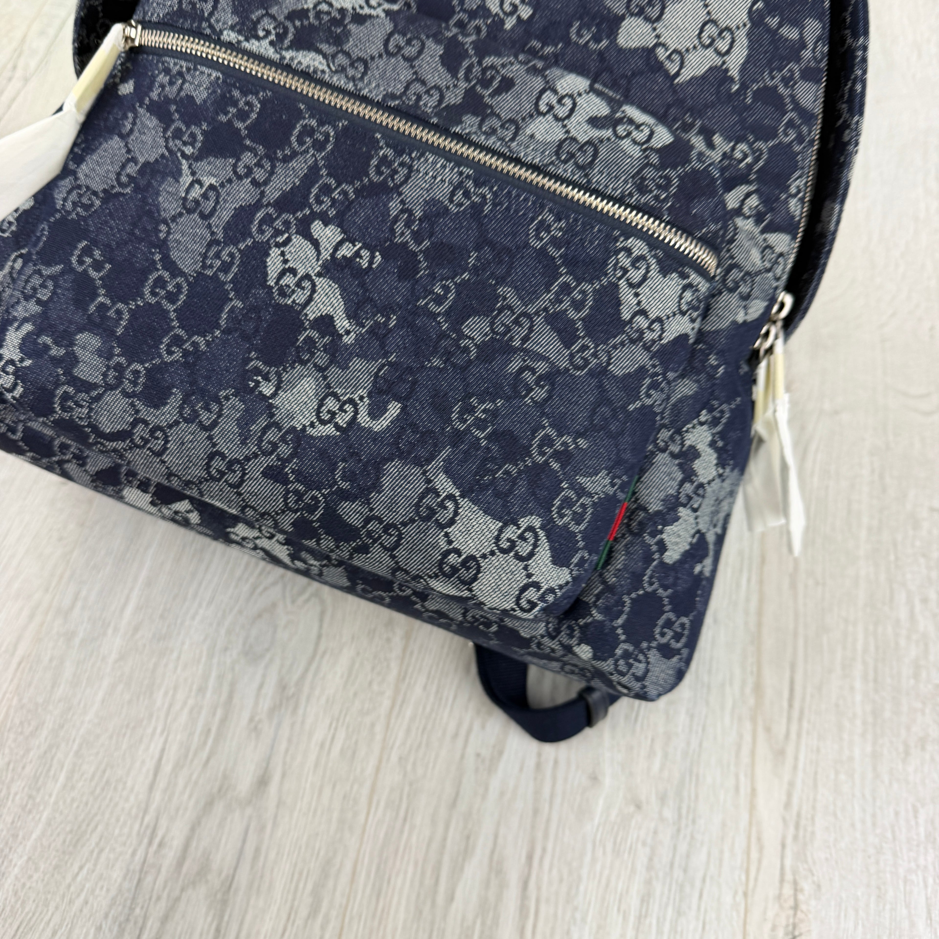 Gucci Men’s Monogram Camo Denim Jumbo GG Backpack