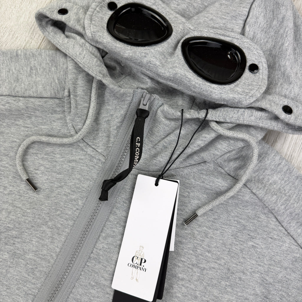 Cp Company Men’s Grey Full Zip-up Googled Hoodie