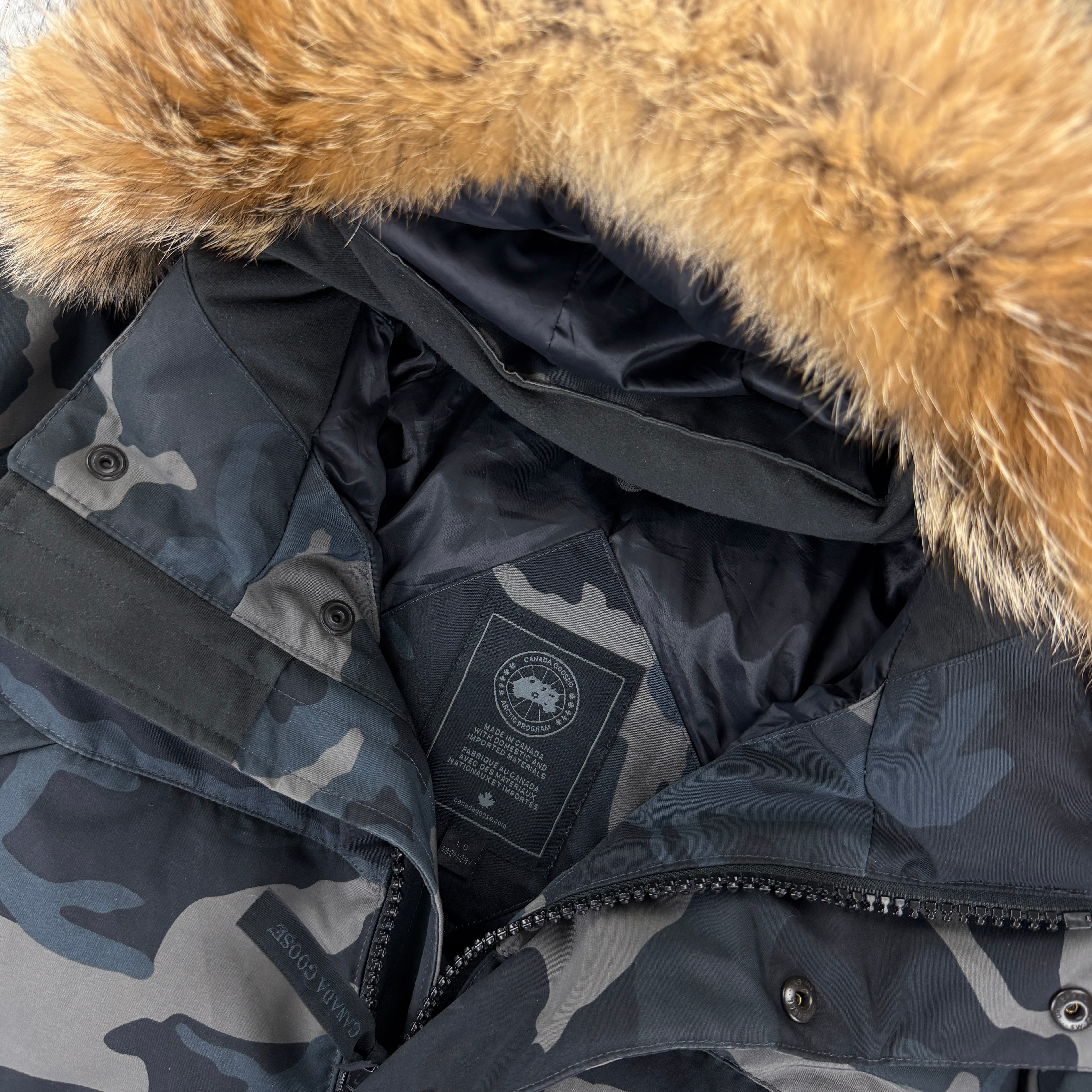 Canada Goose Men’s Black Badge Camo Emory Parker Jacket - Large