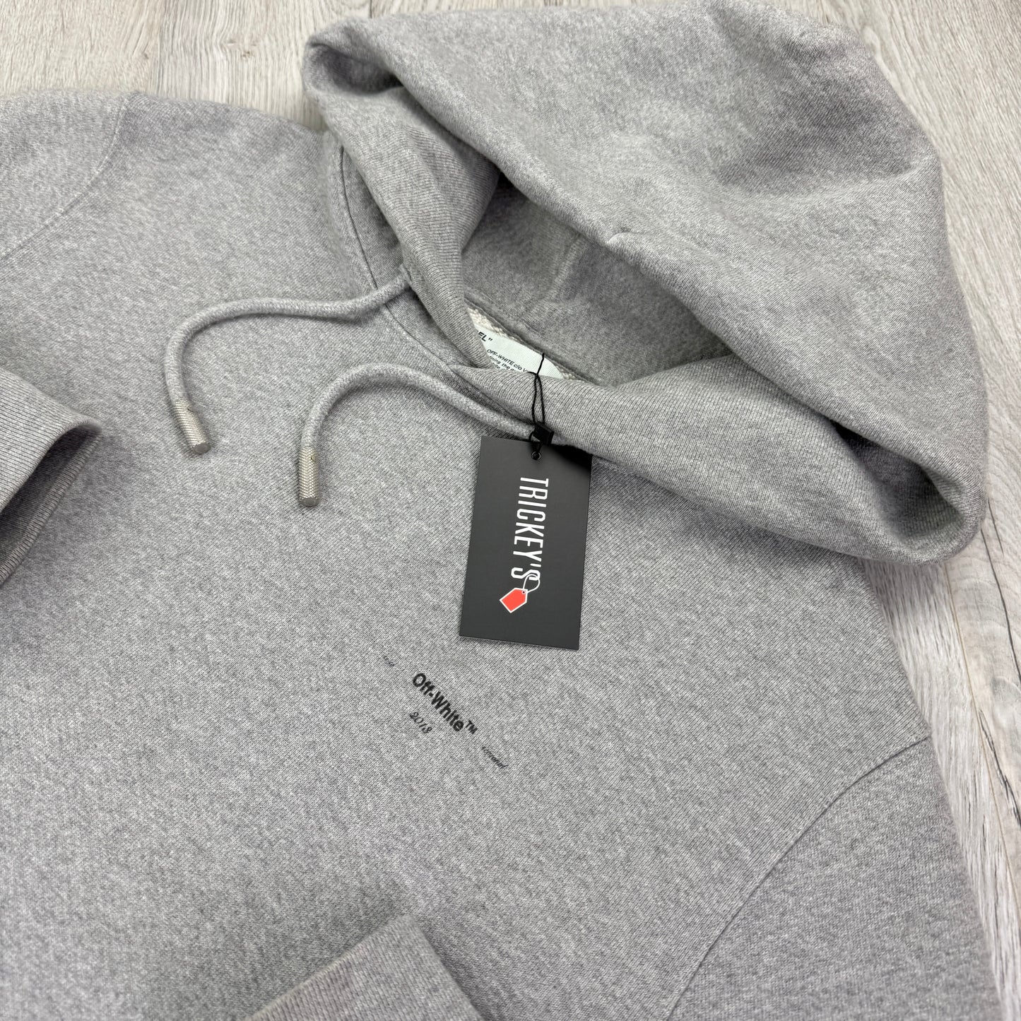 Off-white Men’s Grey Pullover Hoodie - Medium