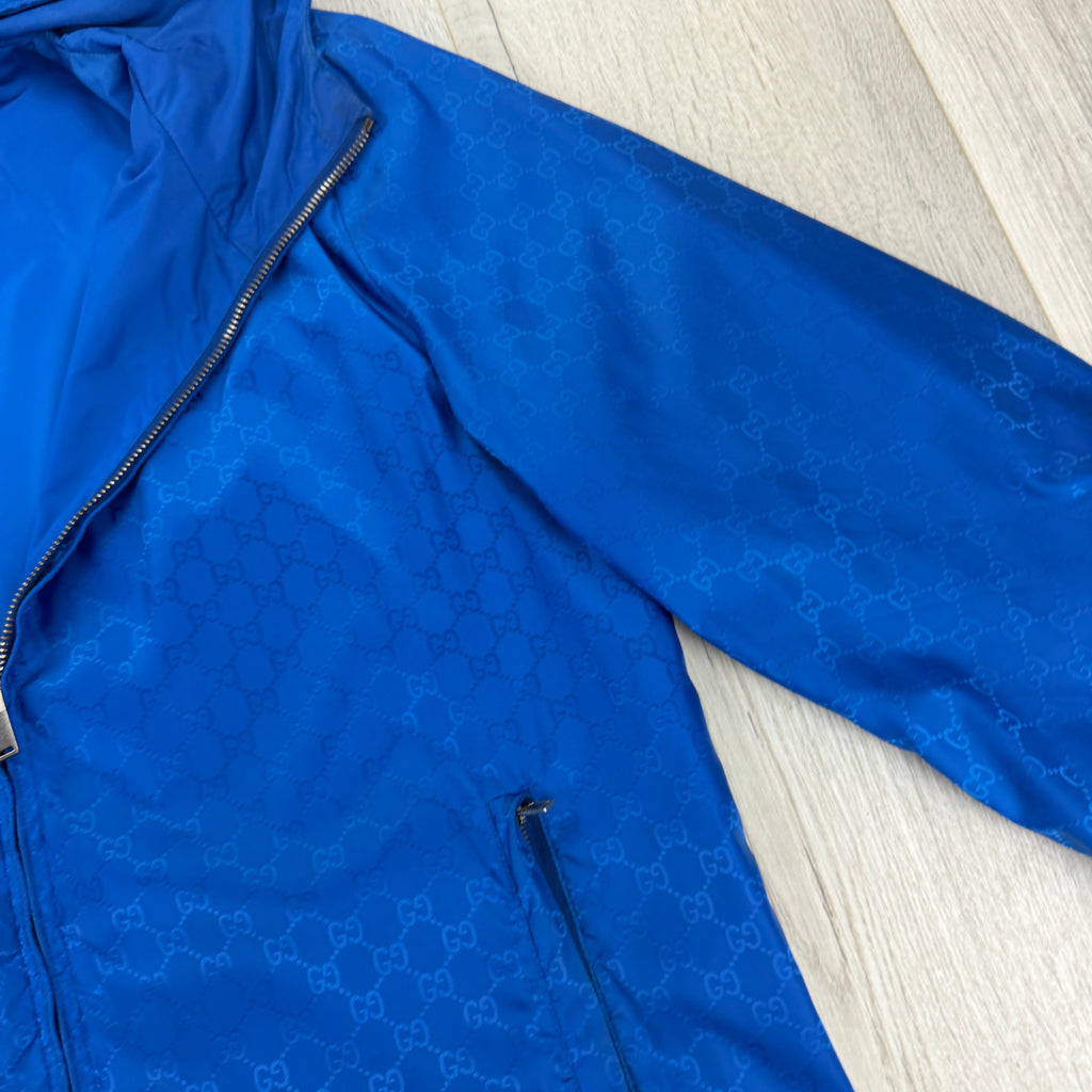 Gucci Men’s Royal Blue Zip-up Monogram Windbreaker - Medium