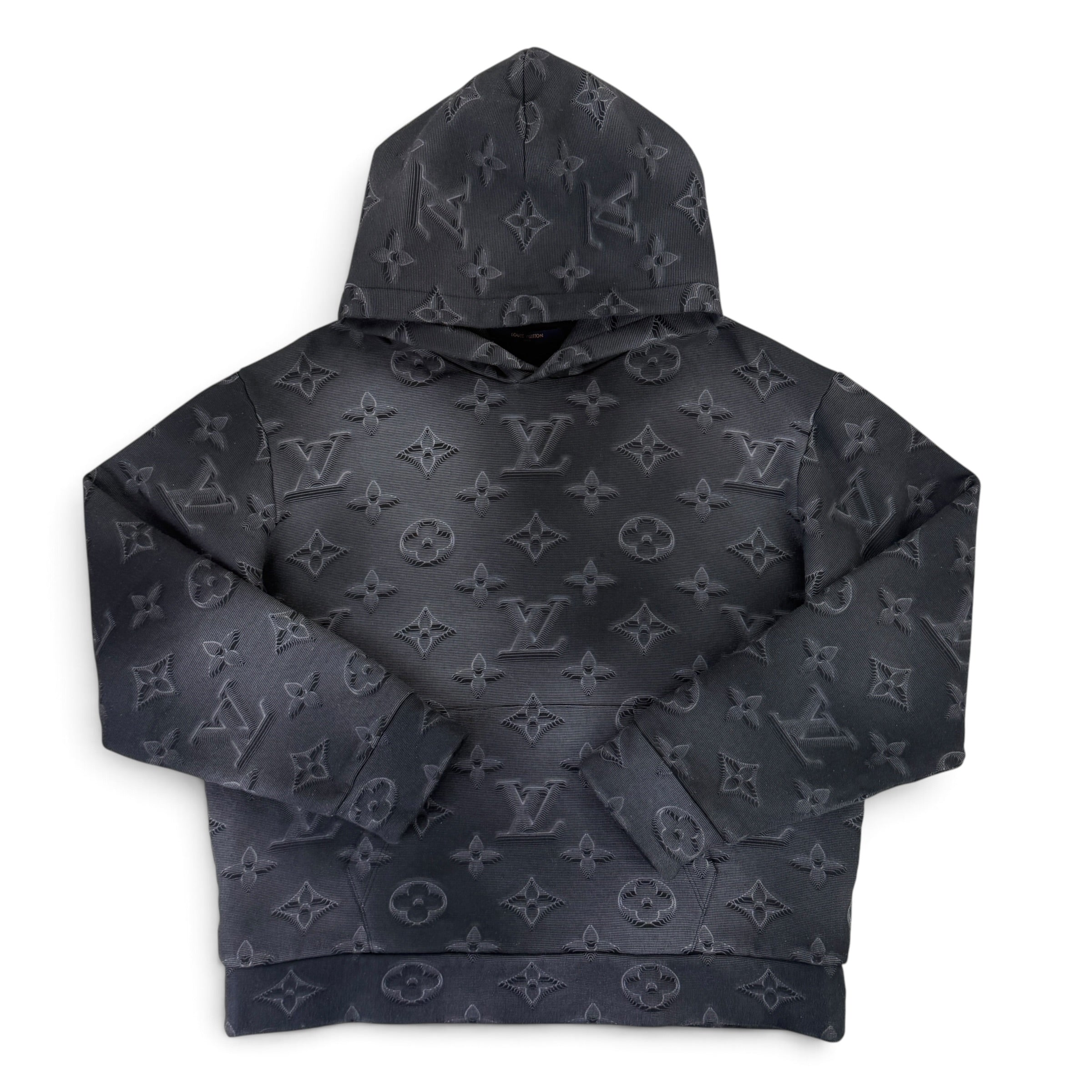 Louis Vuitton Men’s Black 3D Illusion 2054 Pullover Hoodie - Medium Slim (Fit XS/S)