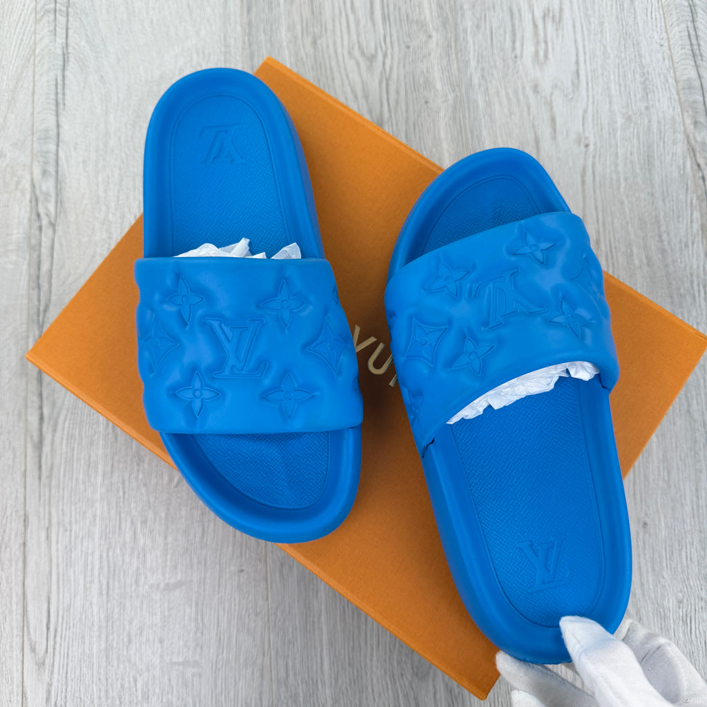 Louis Vuitton Men’s Blue Waterfront Mules Sliders - Uk 9 (Fit 9.5/10)