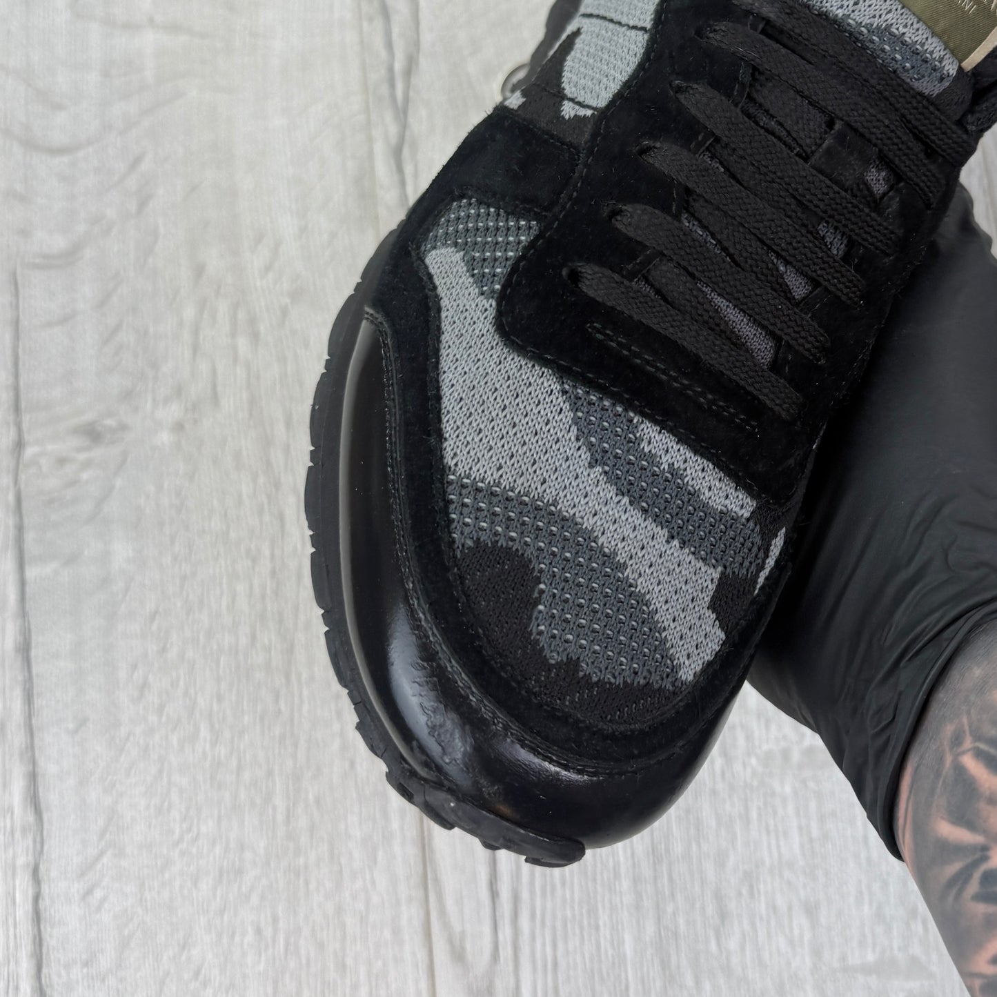 Valentino Men’s Black Camo Mesh Rockrunner