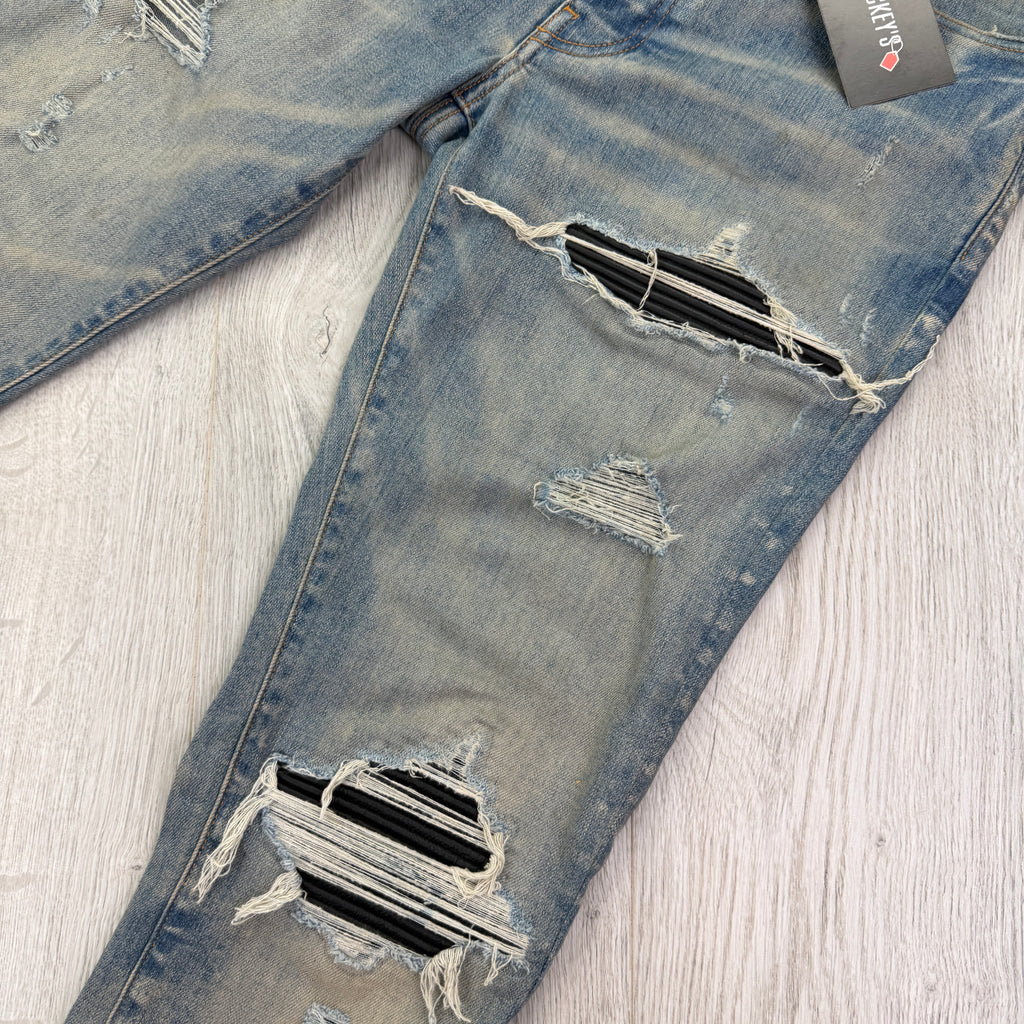 Amiri MX1 Denim Distressed Ripped Jeans - Uk 30