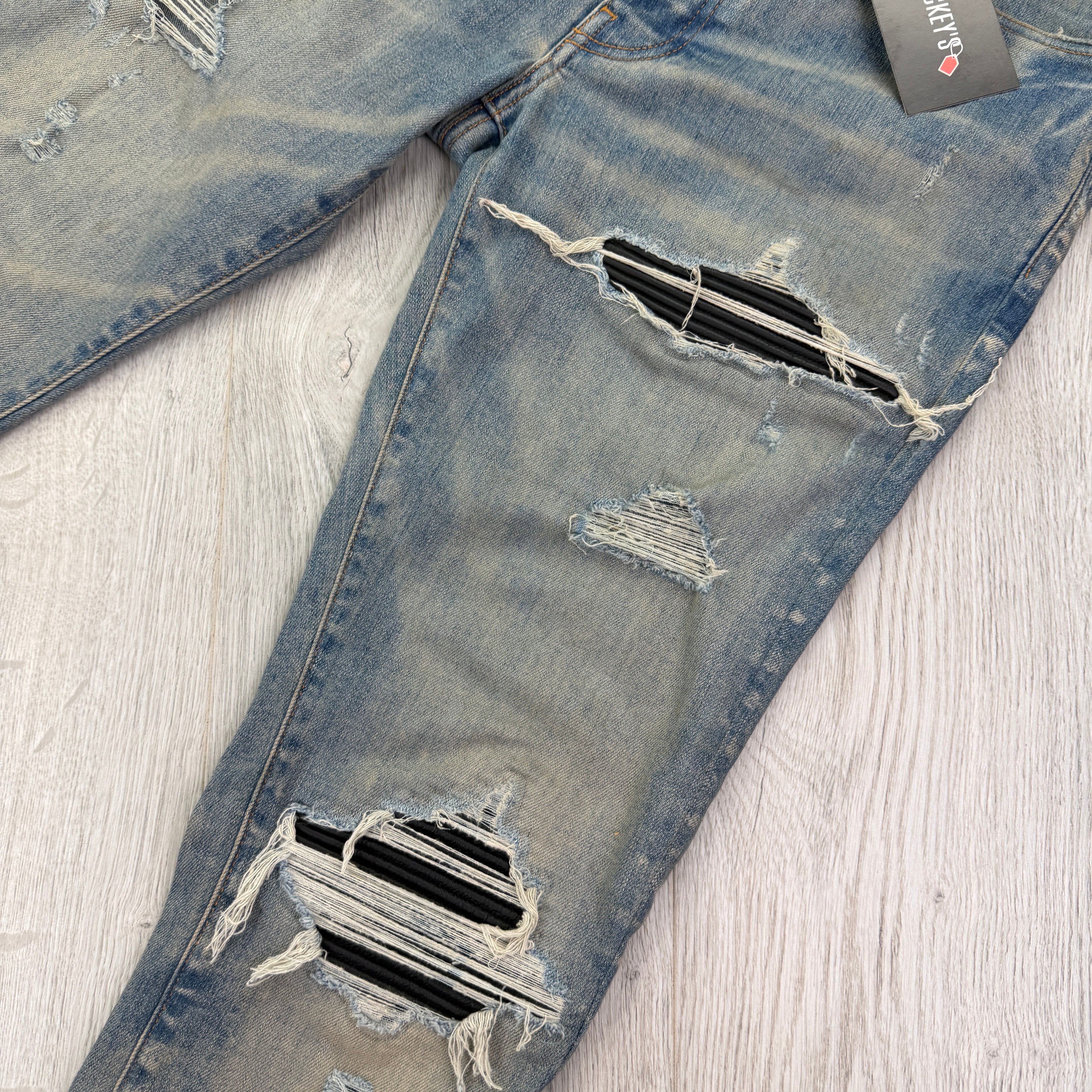Amiri MX1 Denim Distressed Ripped Jeans - Uk 30