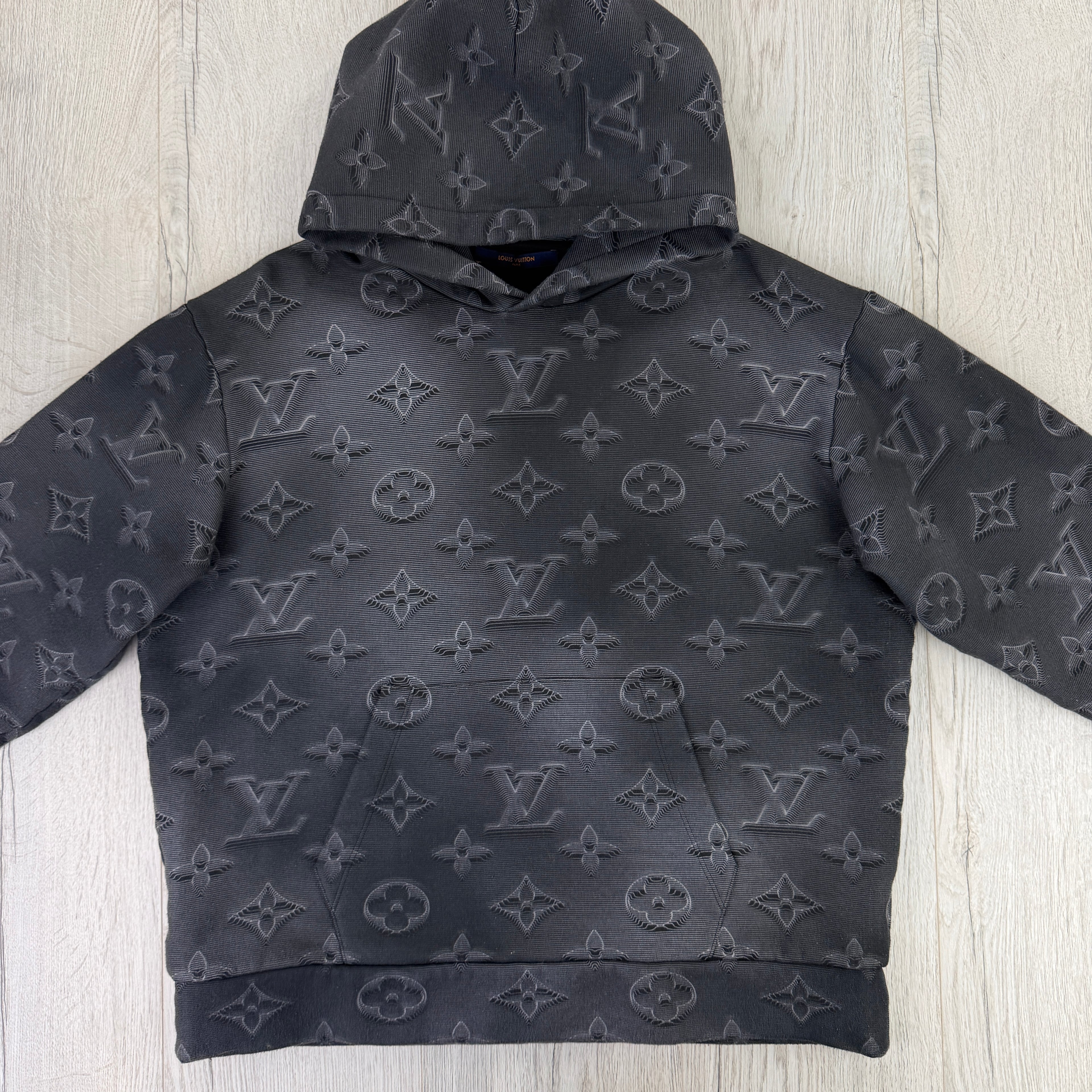 Louis Vuitton Men’s Black 3D Illusion 2054 Pullover Hoodie - Medium Slim (Fit XS/S)