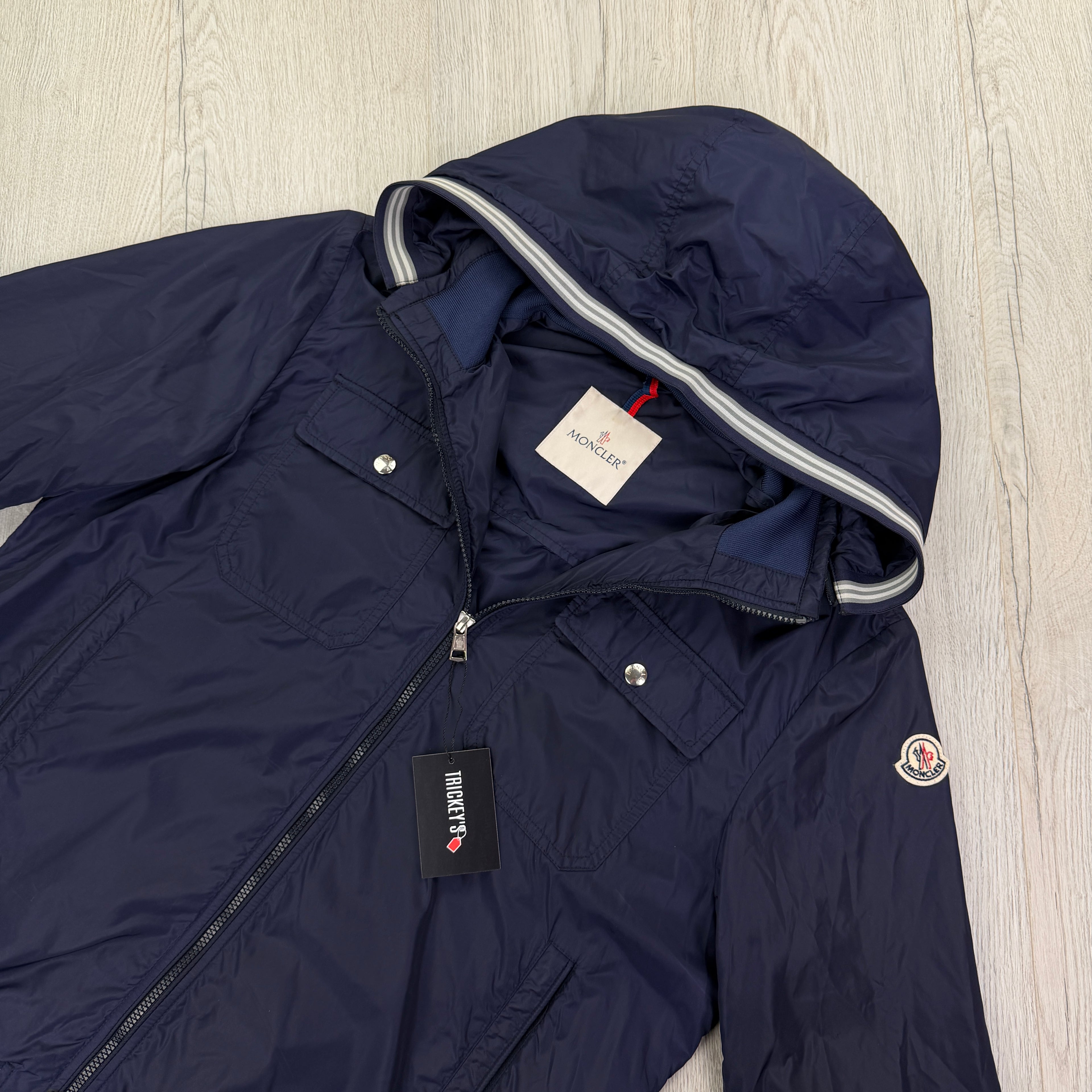 Moncler Men’s Navy Windbreaker Jacket - Size 4