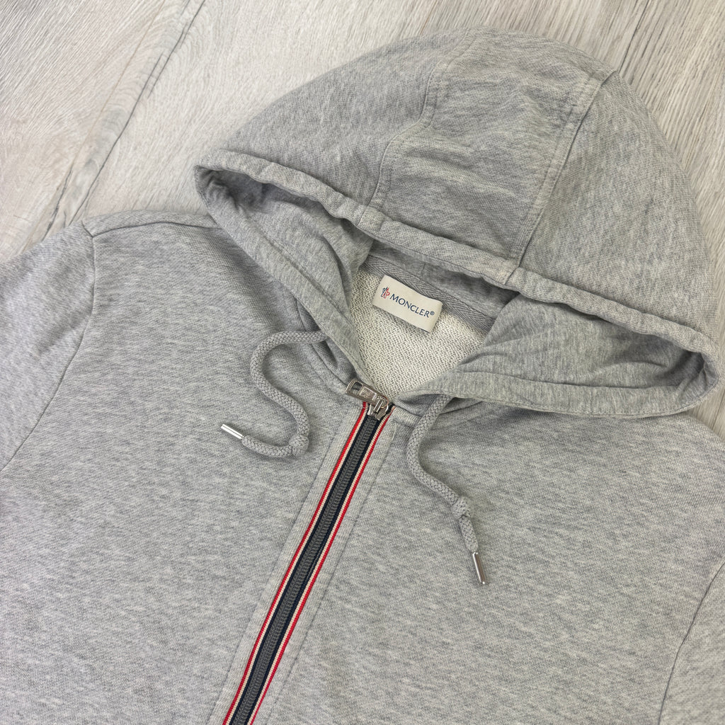 Moncler Men’s Maglia Grey Zip-up Hoodie  - Large Slim