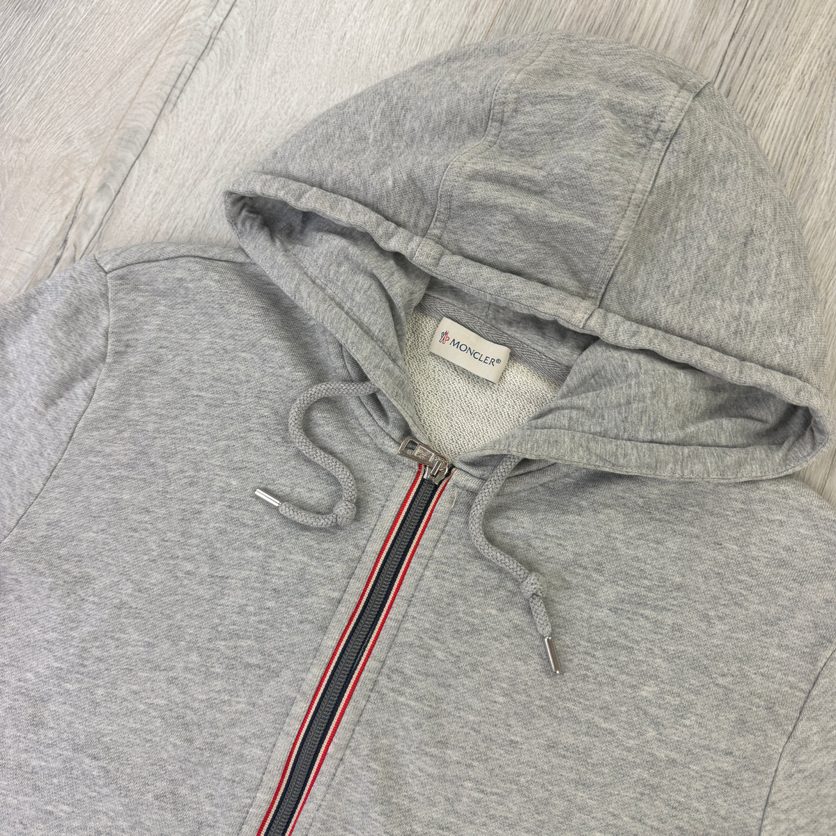 Moncler Men’s Maglia Grey Zip-up Hoodie  - Large Slim
