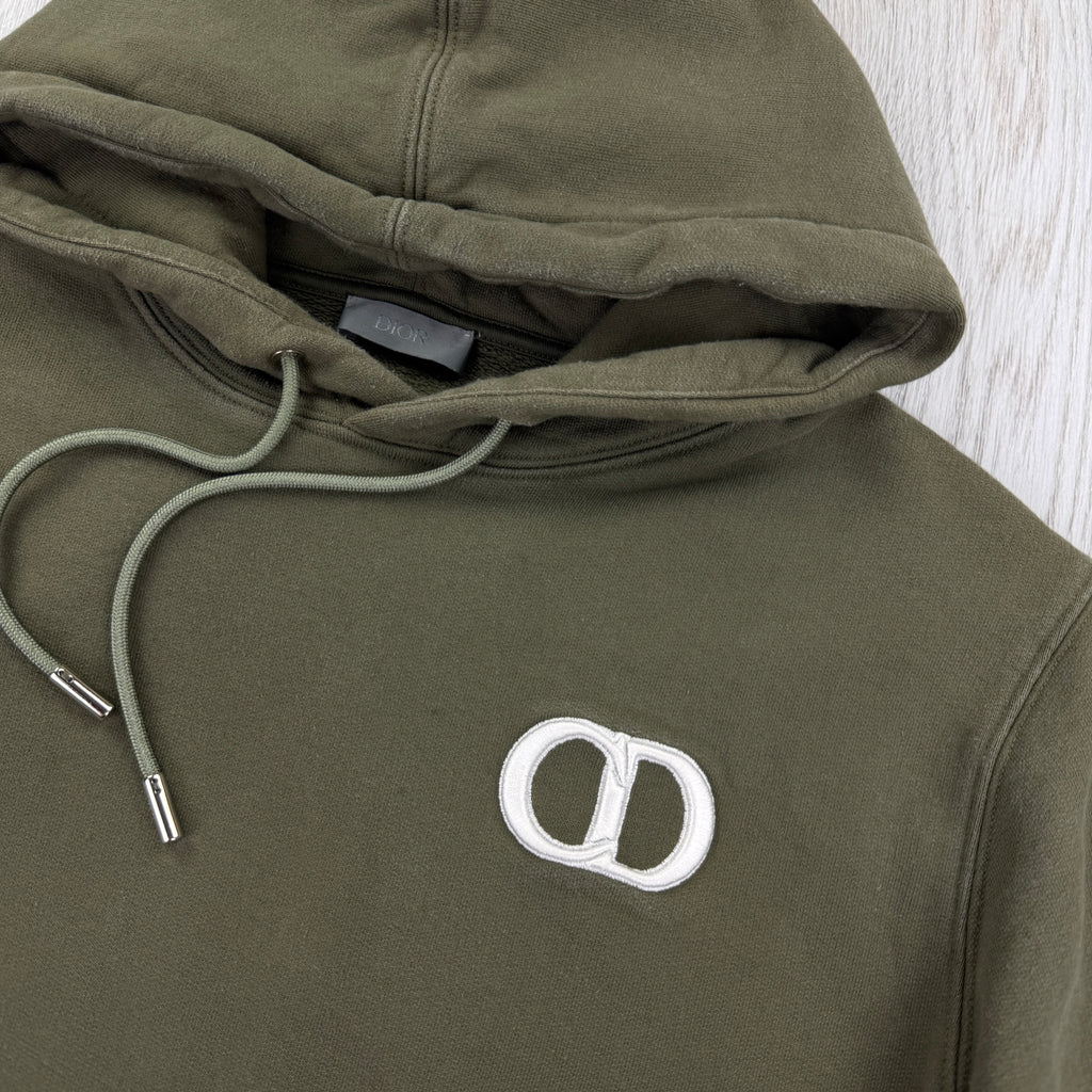 Dior Men’s Khaki Green Pullover Hoodie - Small Slim