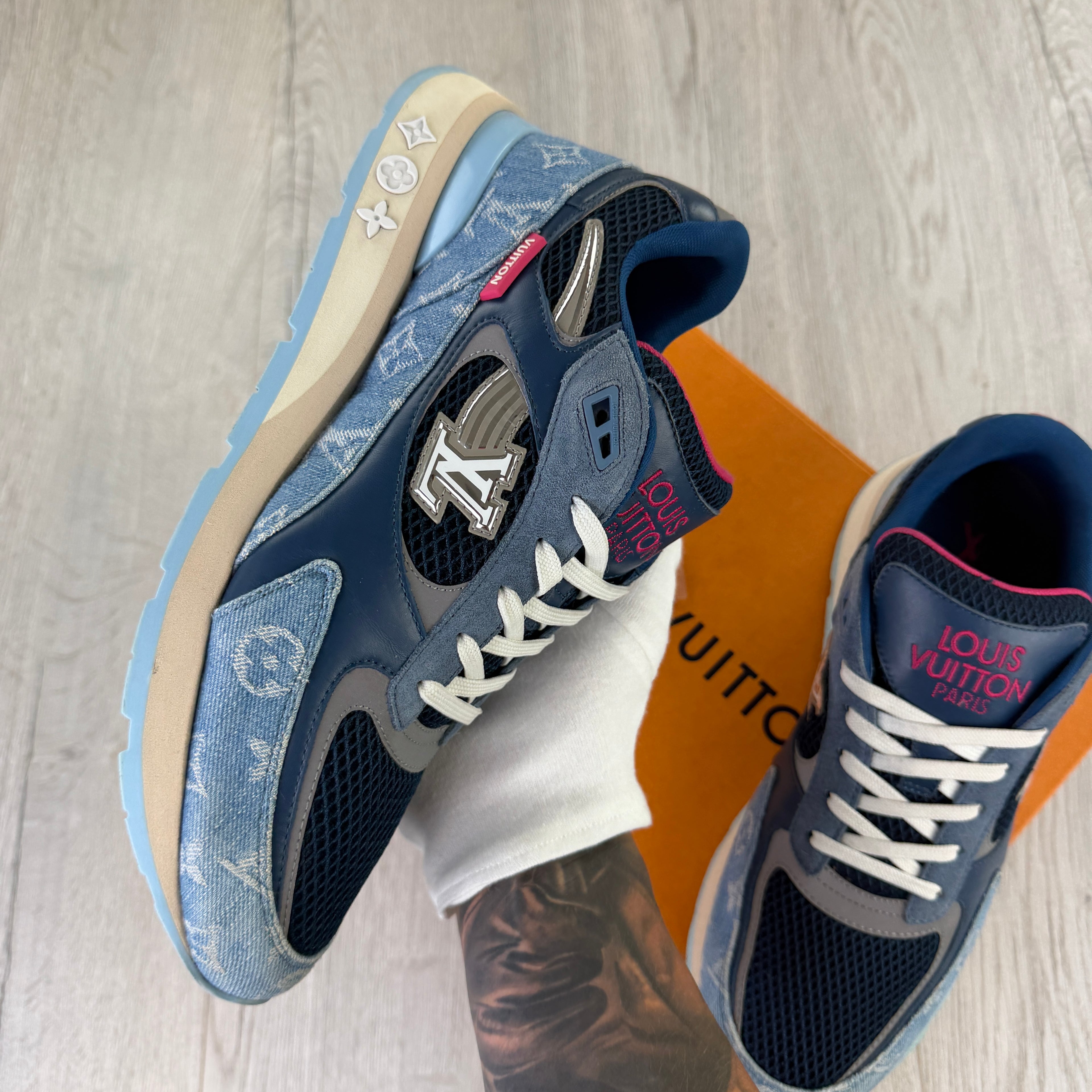 Louis Vuitton Men’s Blue Run Away Trainers - Uk 10 (Fit Uk 10.5)