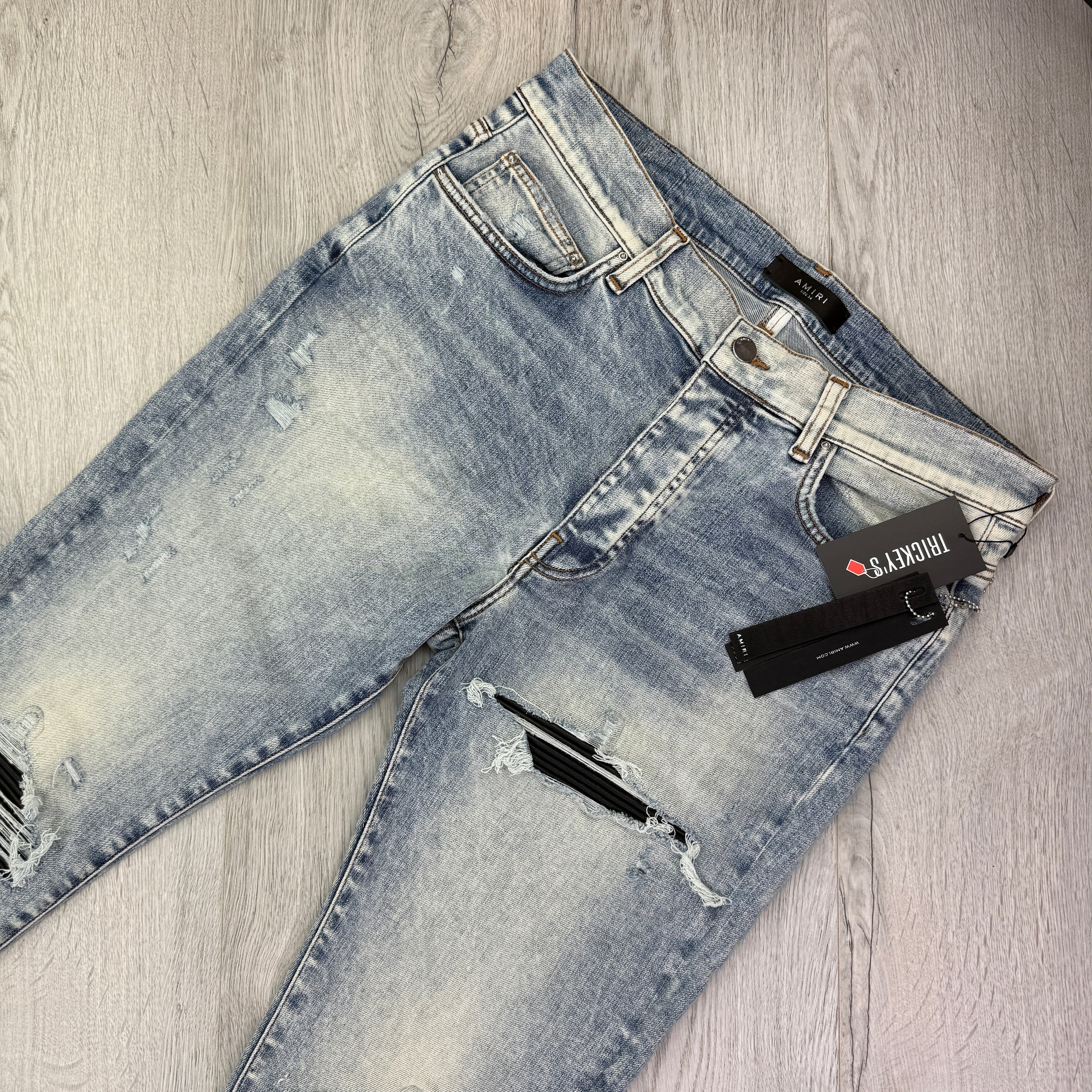 Amiri MX1 Men’s Blue Distressed Jeans