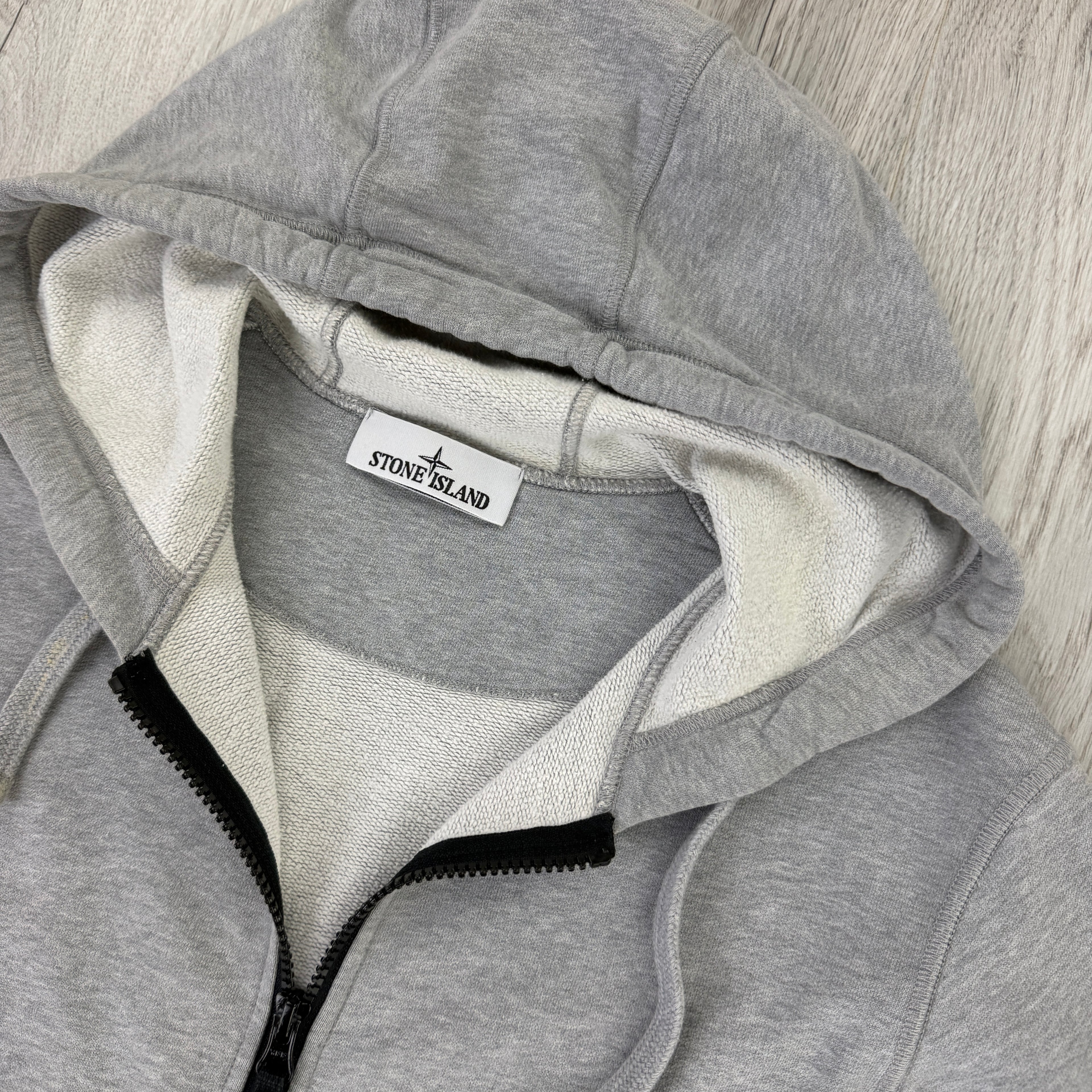 Stone Island Men’s Grey Zip-up Hoodie - Small