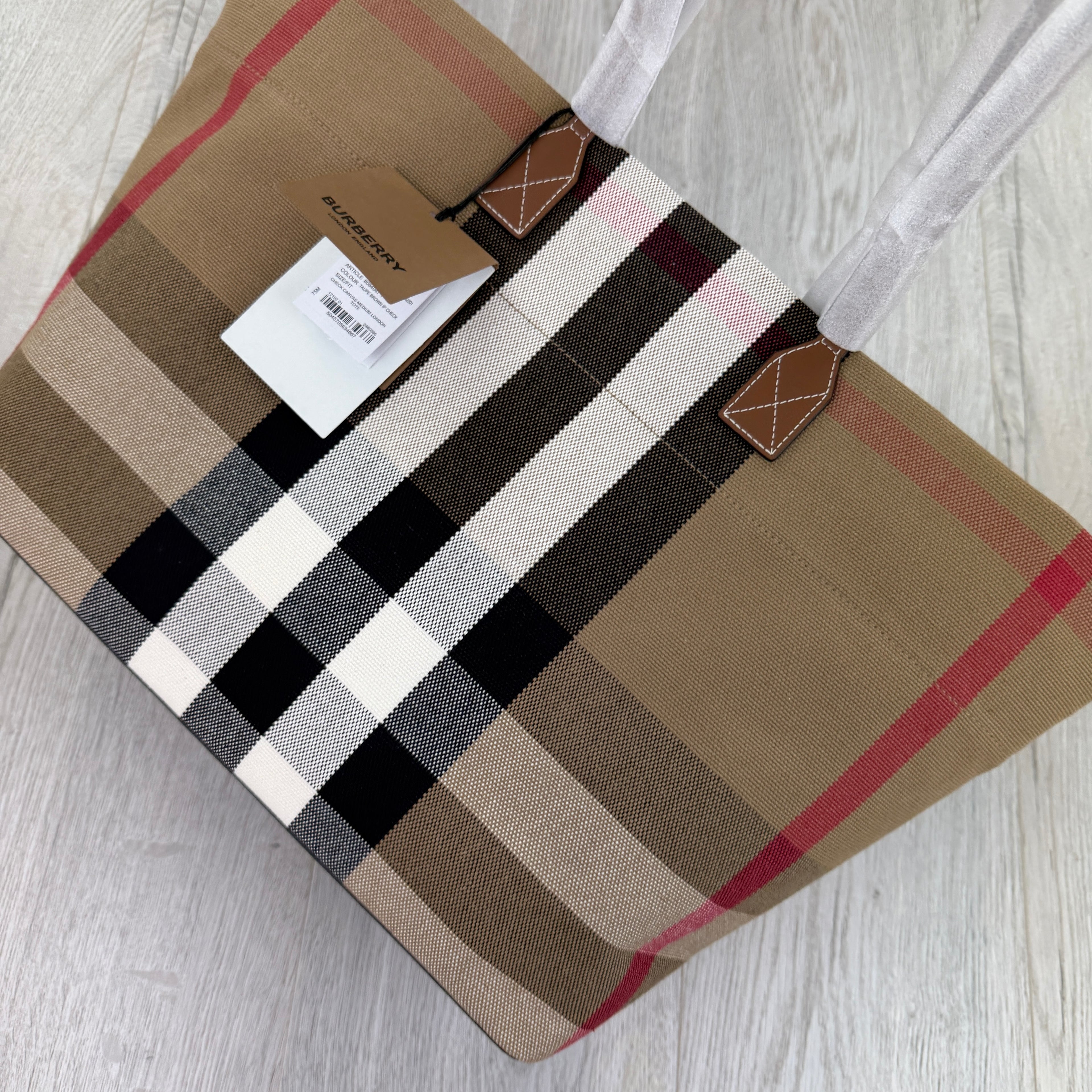 Burberry Women’s Check Pattern Tote Bag