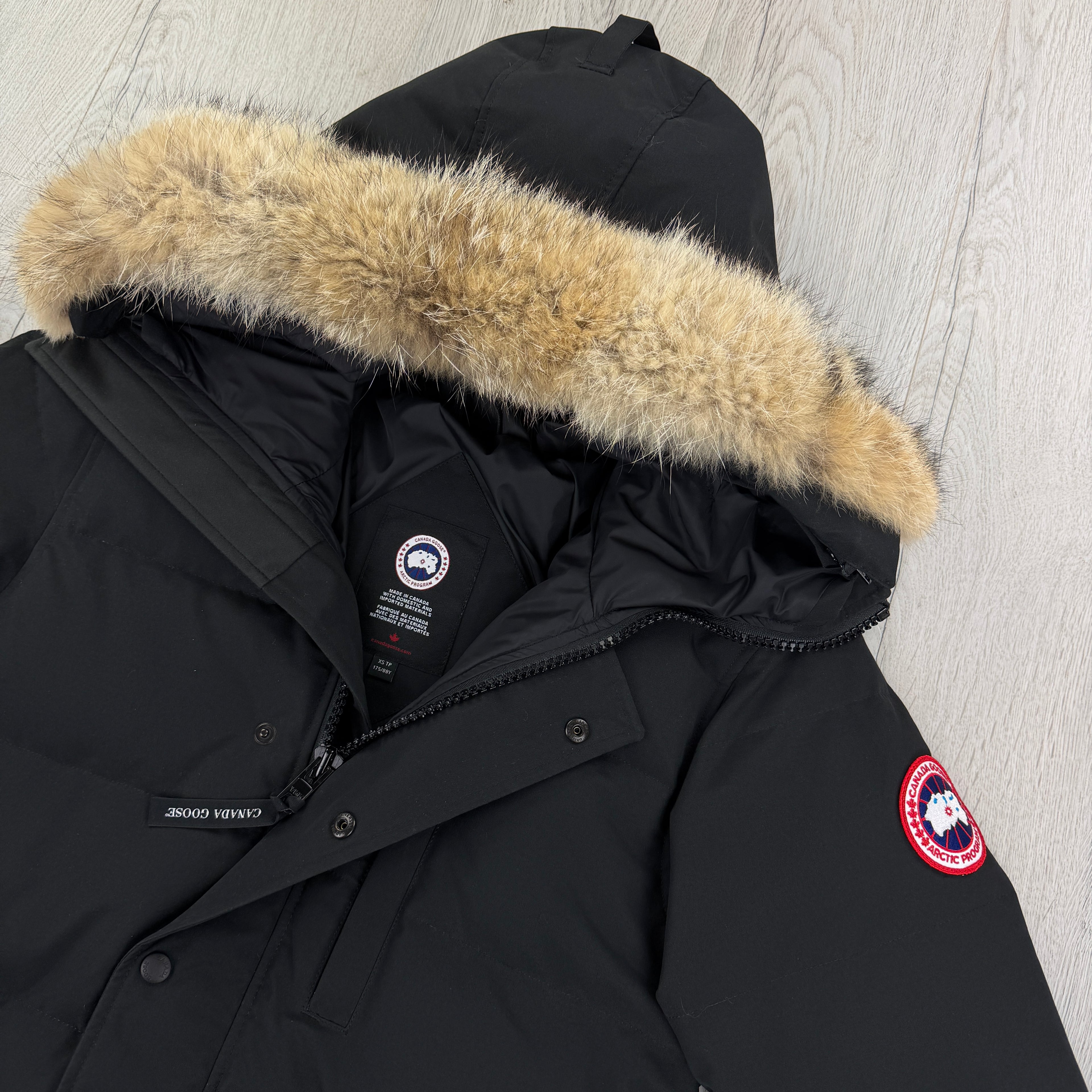 Canada Goose Men’s Black Carson Parka Jacket With Fur - XS