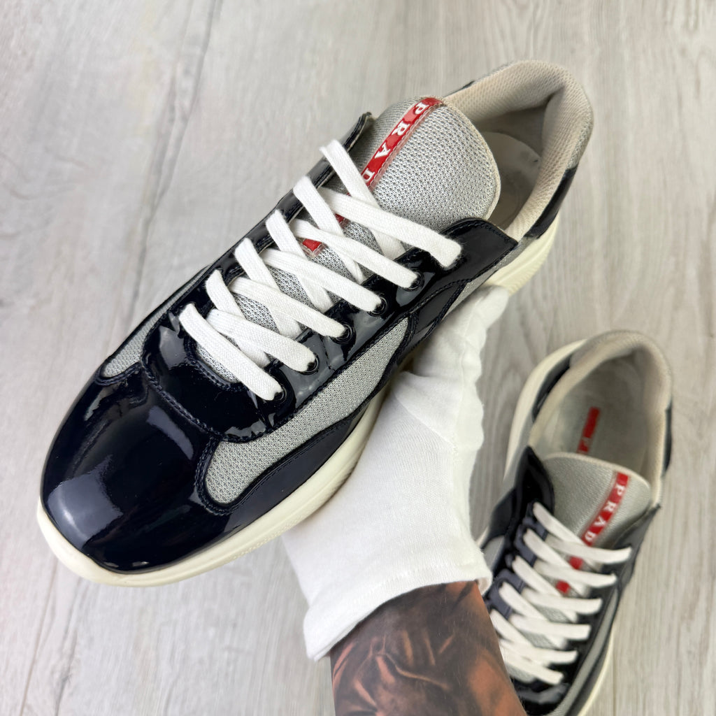 Prada Cups Dark Grey / White Trainers - Uk 11