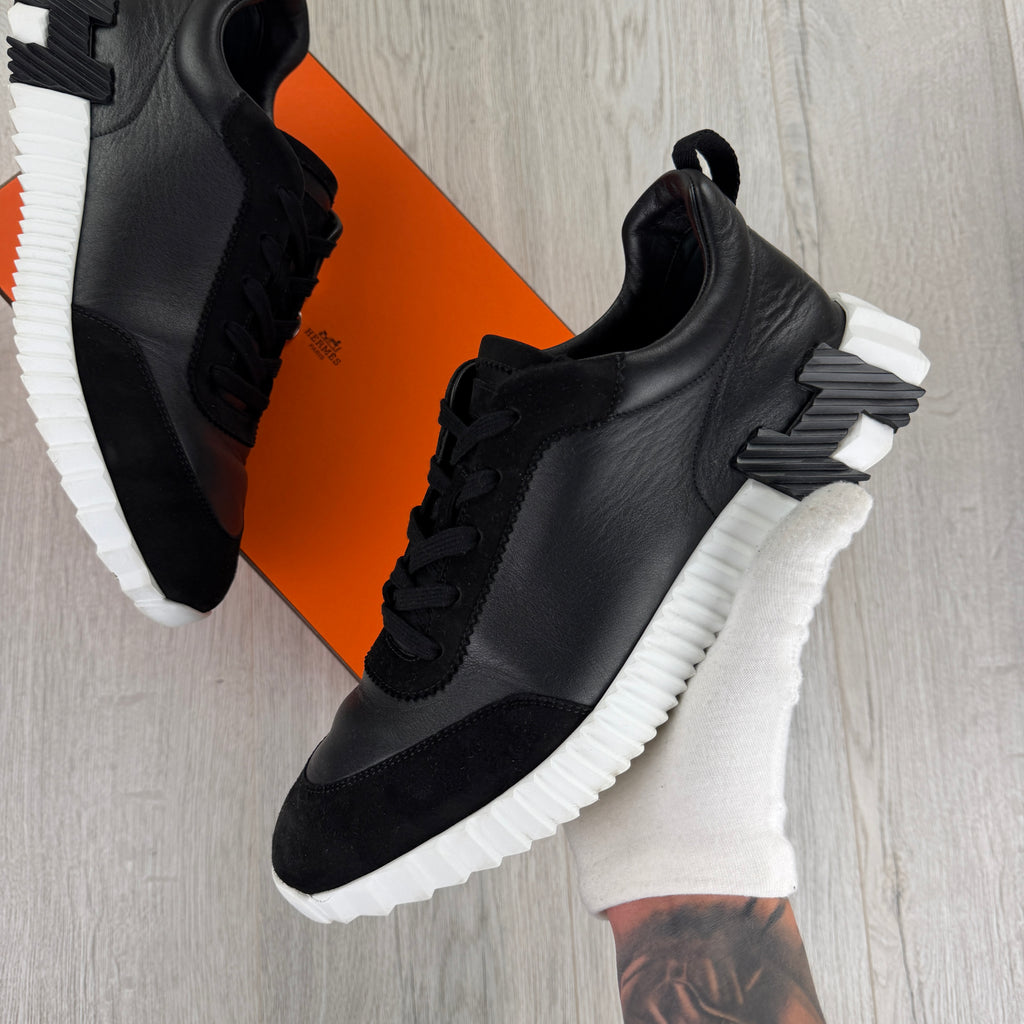 Hermes Men’s Black & White Bouncing Sneakers - 46 (Fit 11.5)