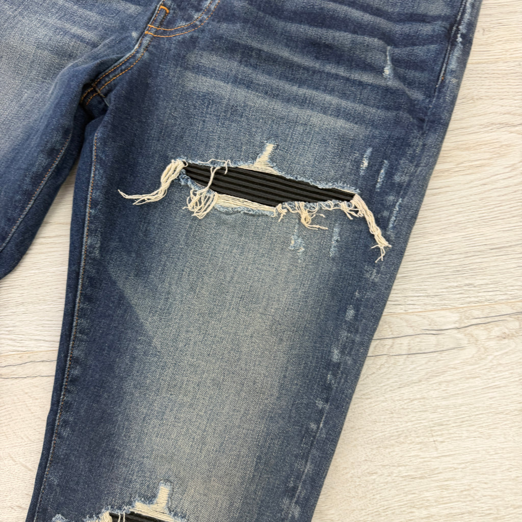 Amiri Men’s Blue MX1 Distressed Ripped Jeans - Uk 34