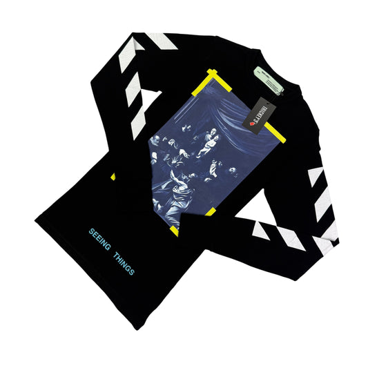 Off White Men’s ‘Seeing Things’ Black Longsleeve T-shirt - XXS