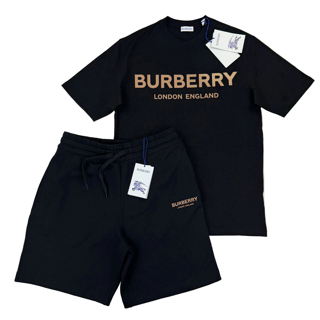 Burberry Men’s Black T-shirt & Shorts Set