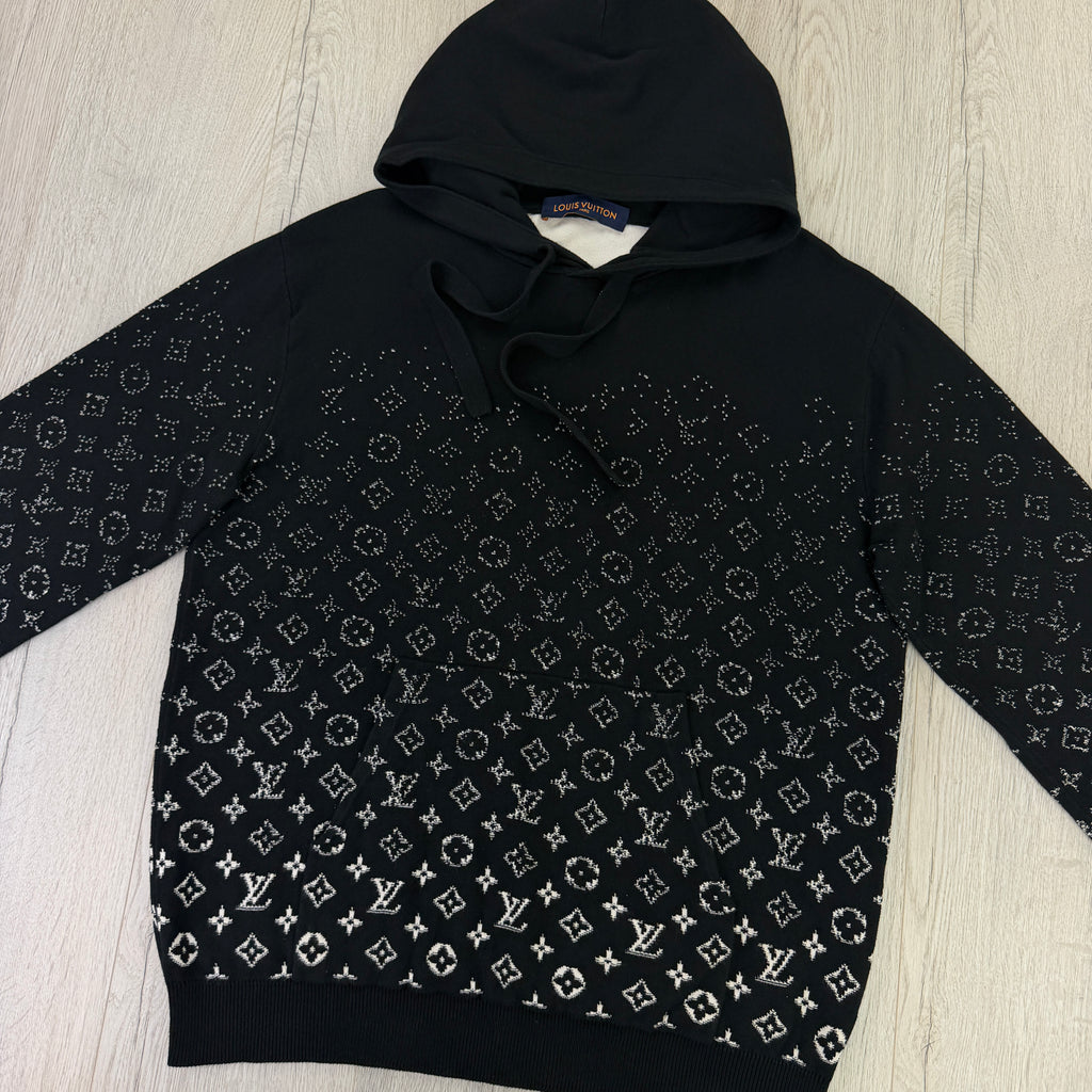 Louis Vuitton Men’s Black Monogram Gradient Pullover Hoodie - Medium