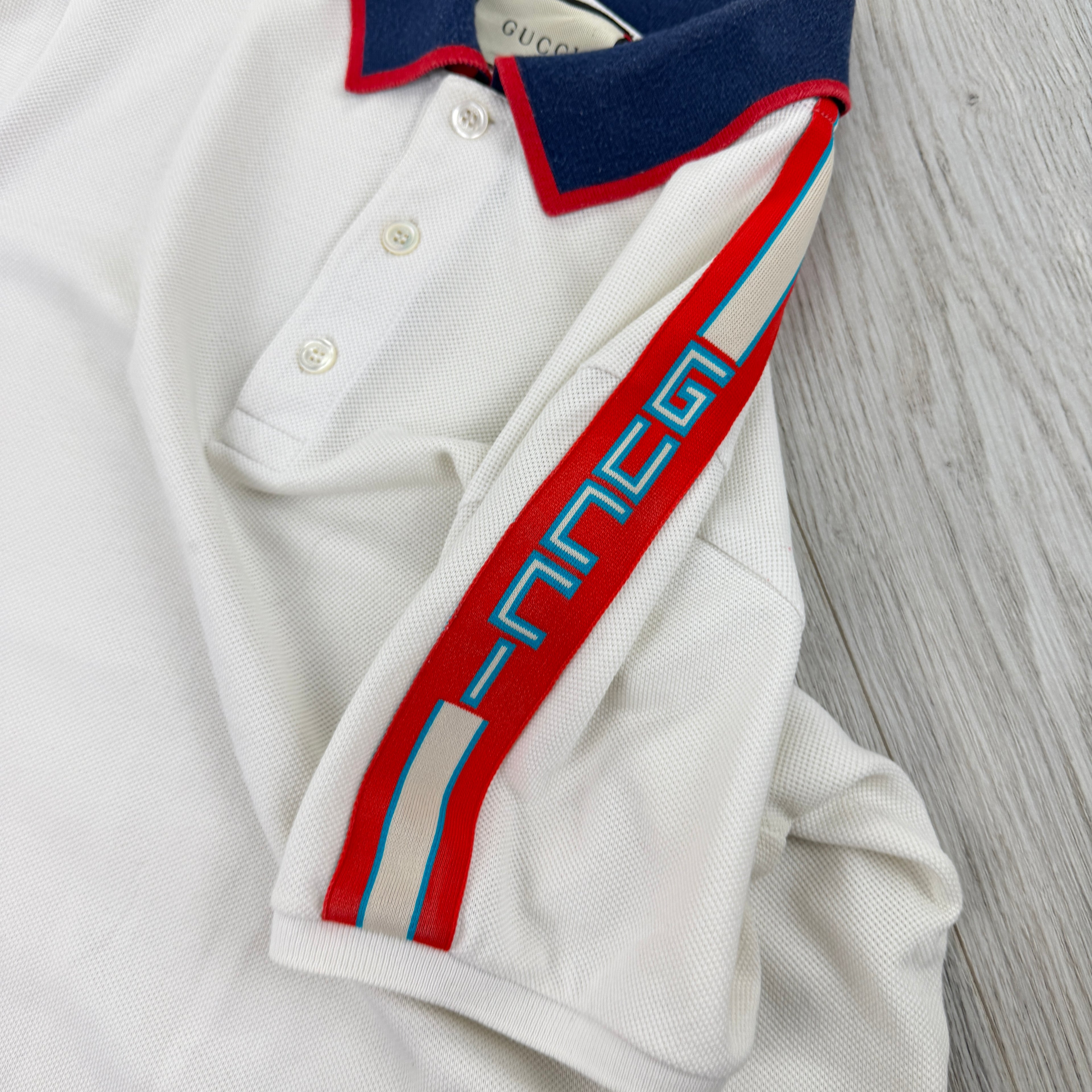 Gucci Men’s White Short Sleeve Polo - Small