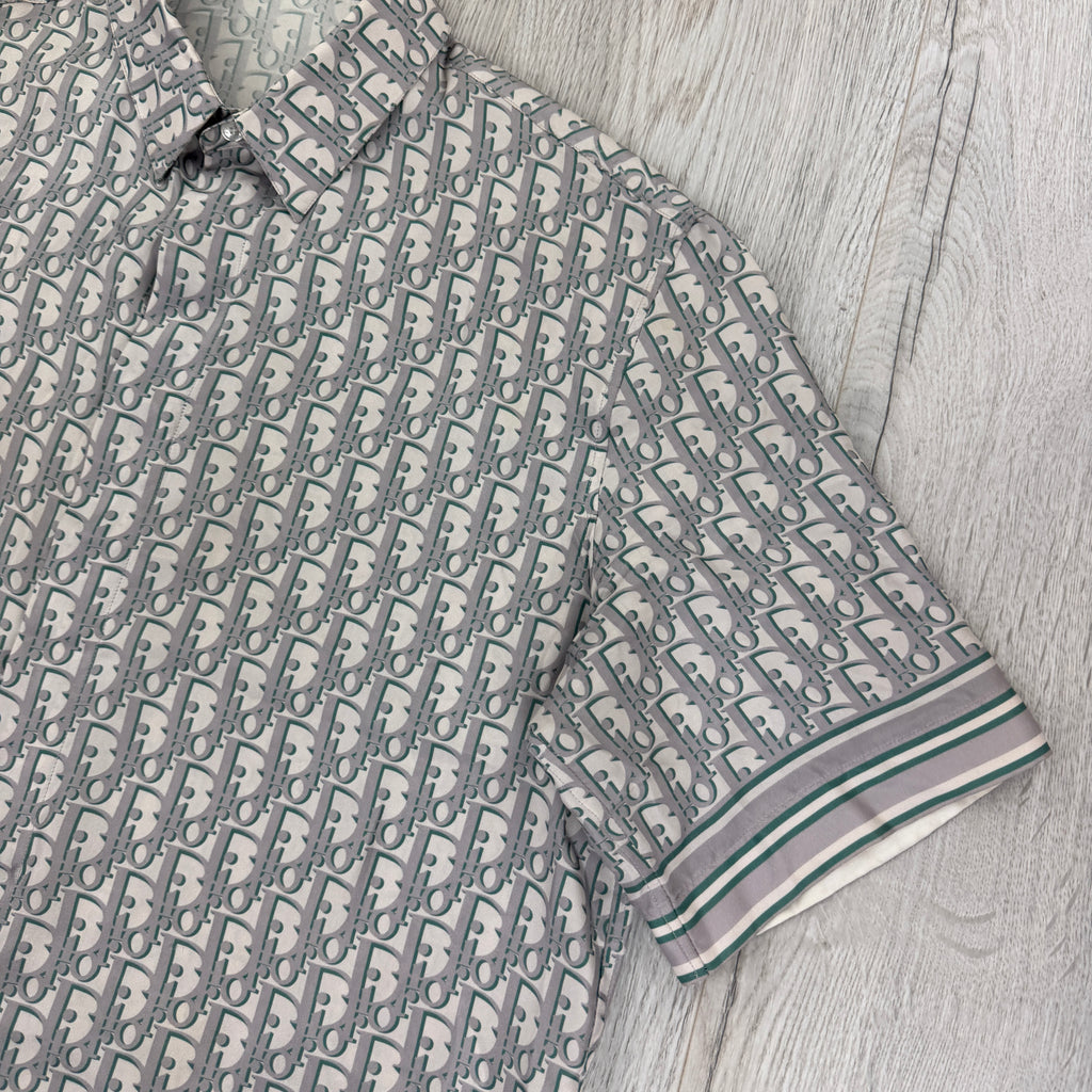 Dior Oblique Men’s Button-up Short Sleeve Silk Shirt - 38 (Fit Small/Medium)