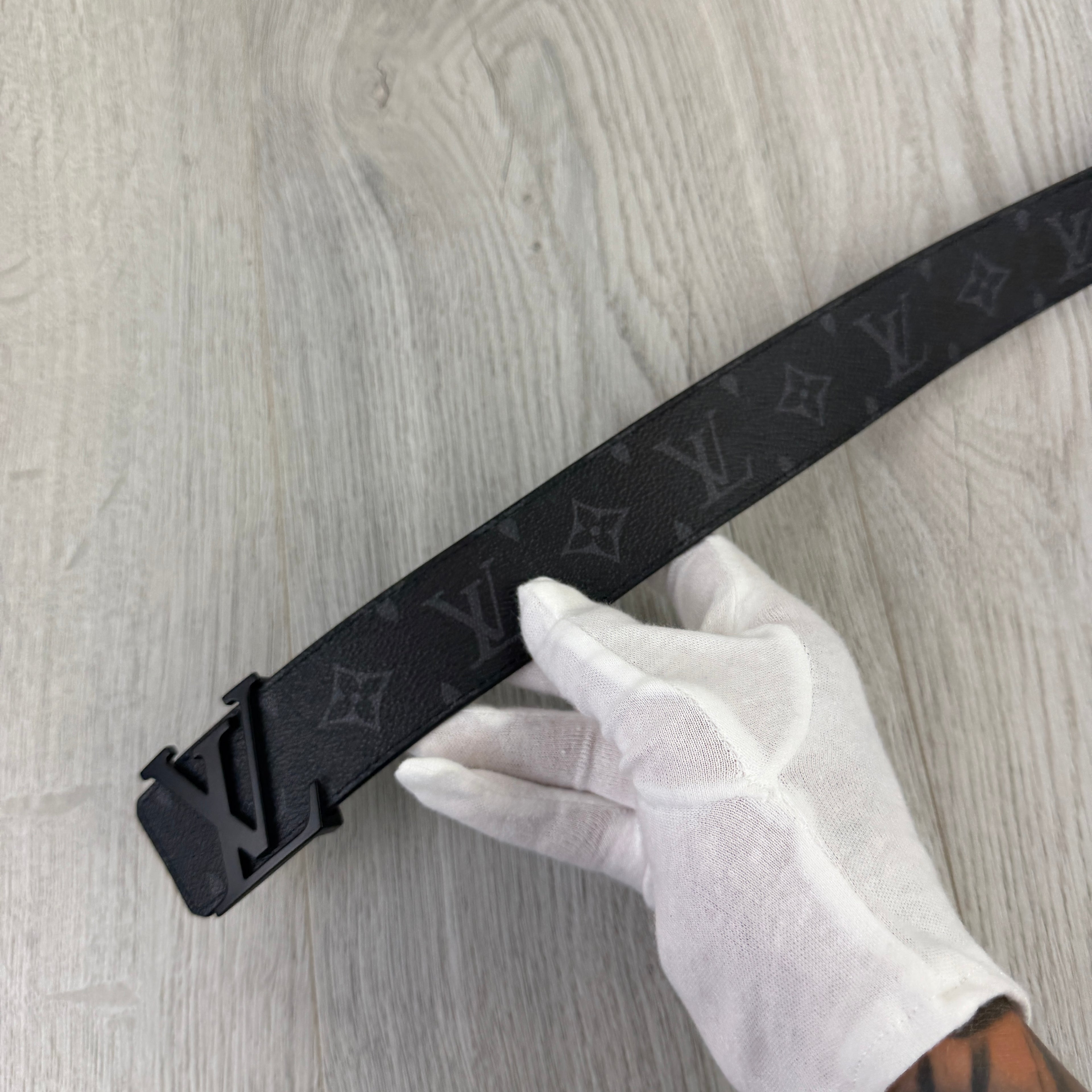 Louis Vuitton Men’s Monogram Original Belt With Black Buckle
