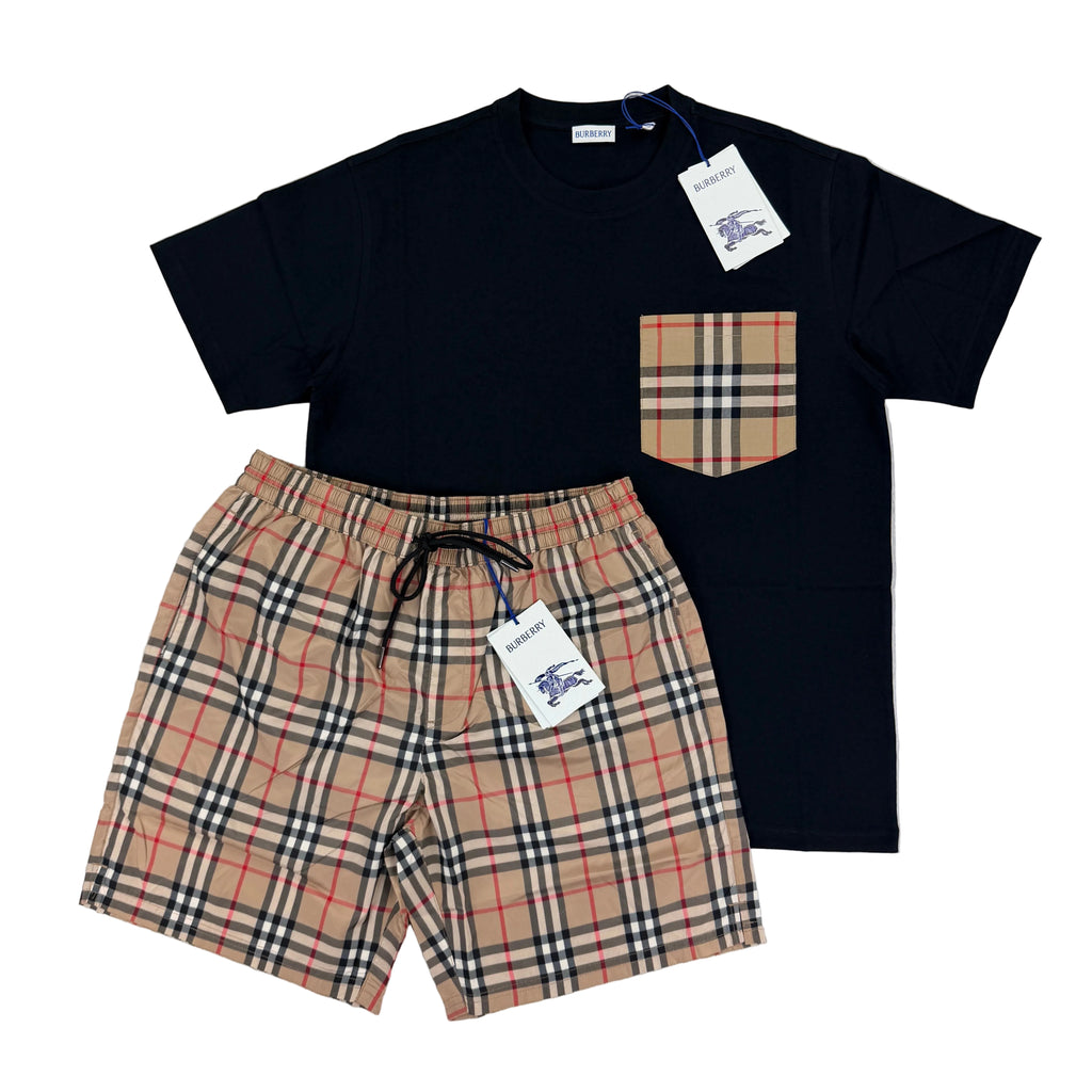 Burberry Men’s Black T-shirt & Shorts Set