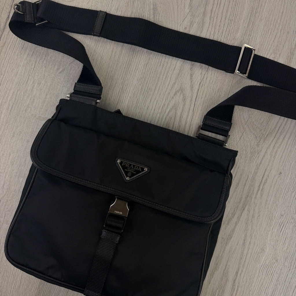 Prada Men’s Black Nylon Messenger Bag