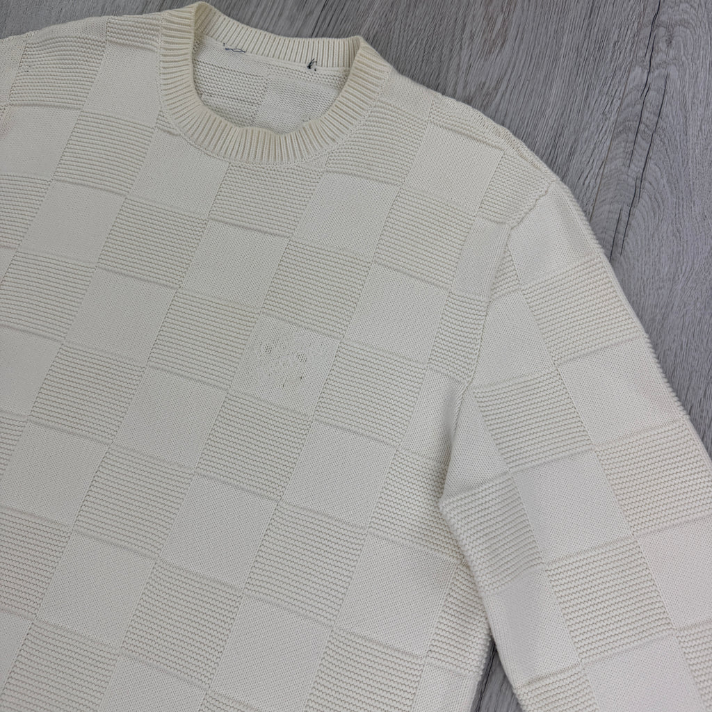 Louis Vuitton Men’s Cream Knitted Crewneck Jumper - Medium
