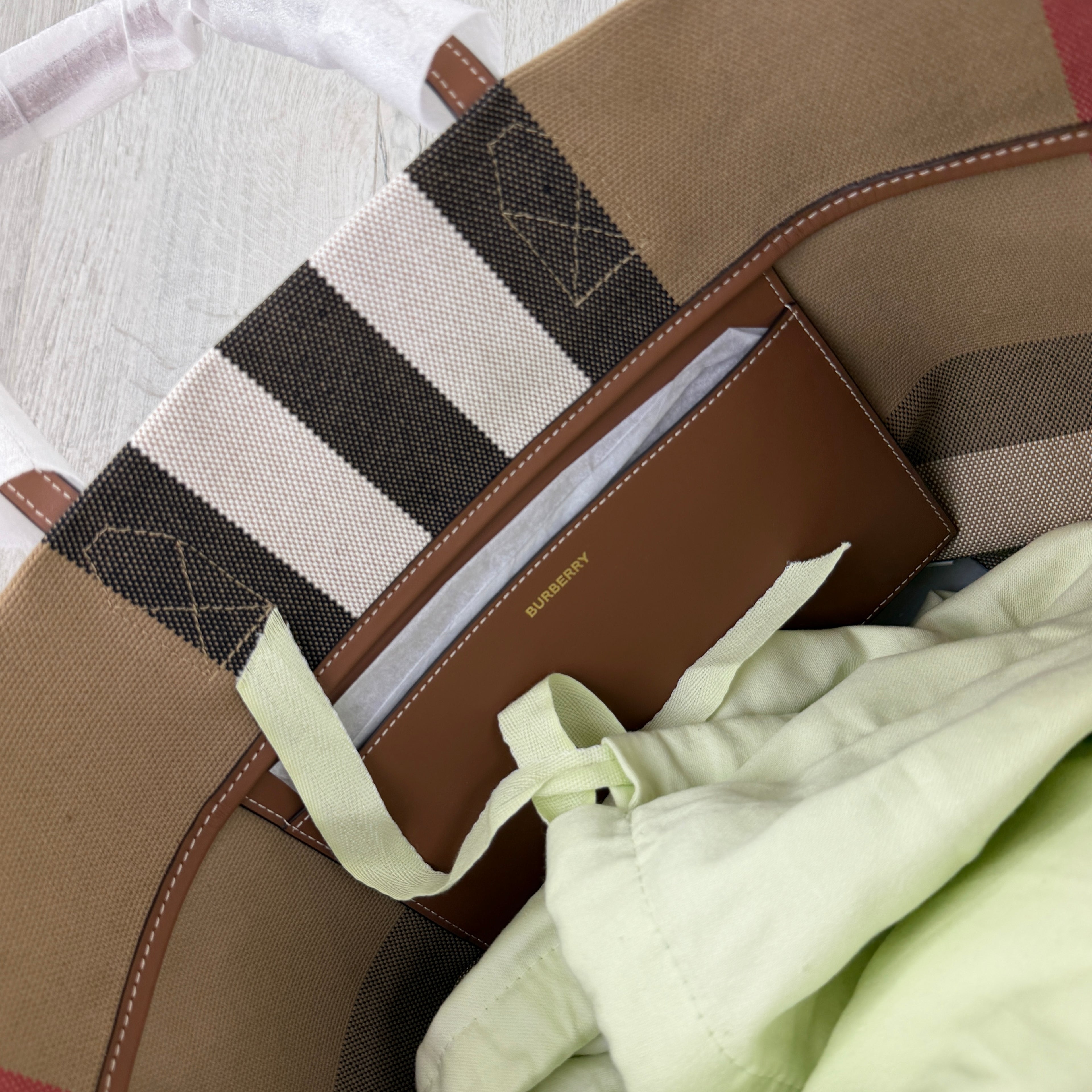 Burberry Women’s Check Pattern Tote Bag