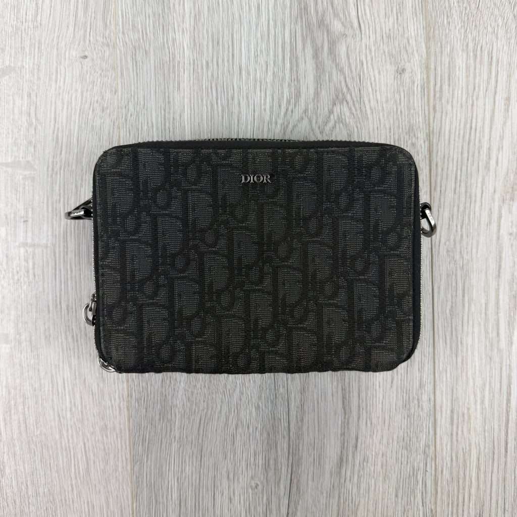 Dior Black Zipped Pouch With Shoulder Strap Bag