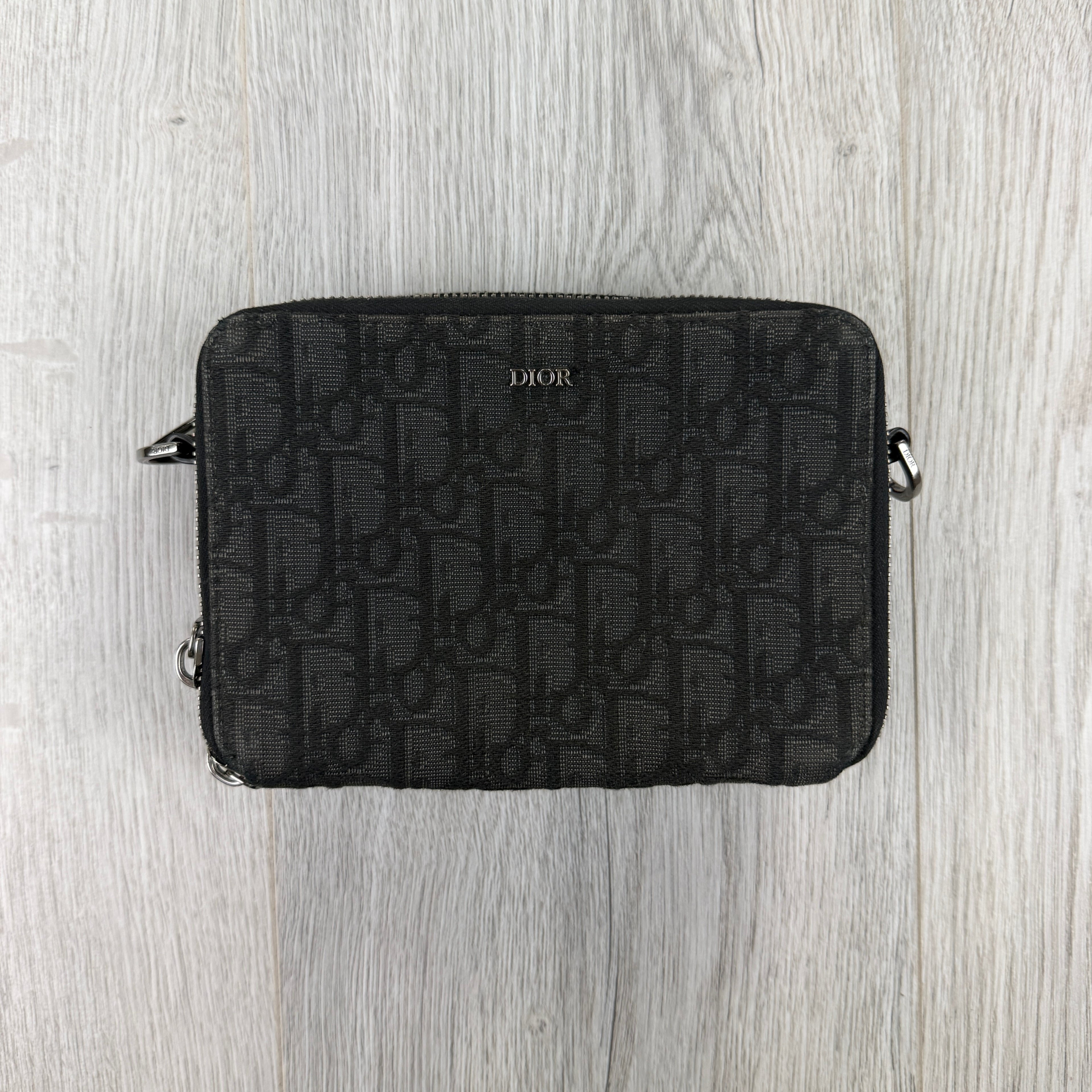 Dior Black Zipped Pouch With Shoulder Strap Bag