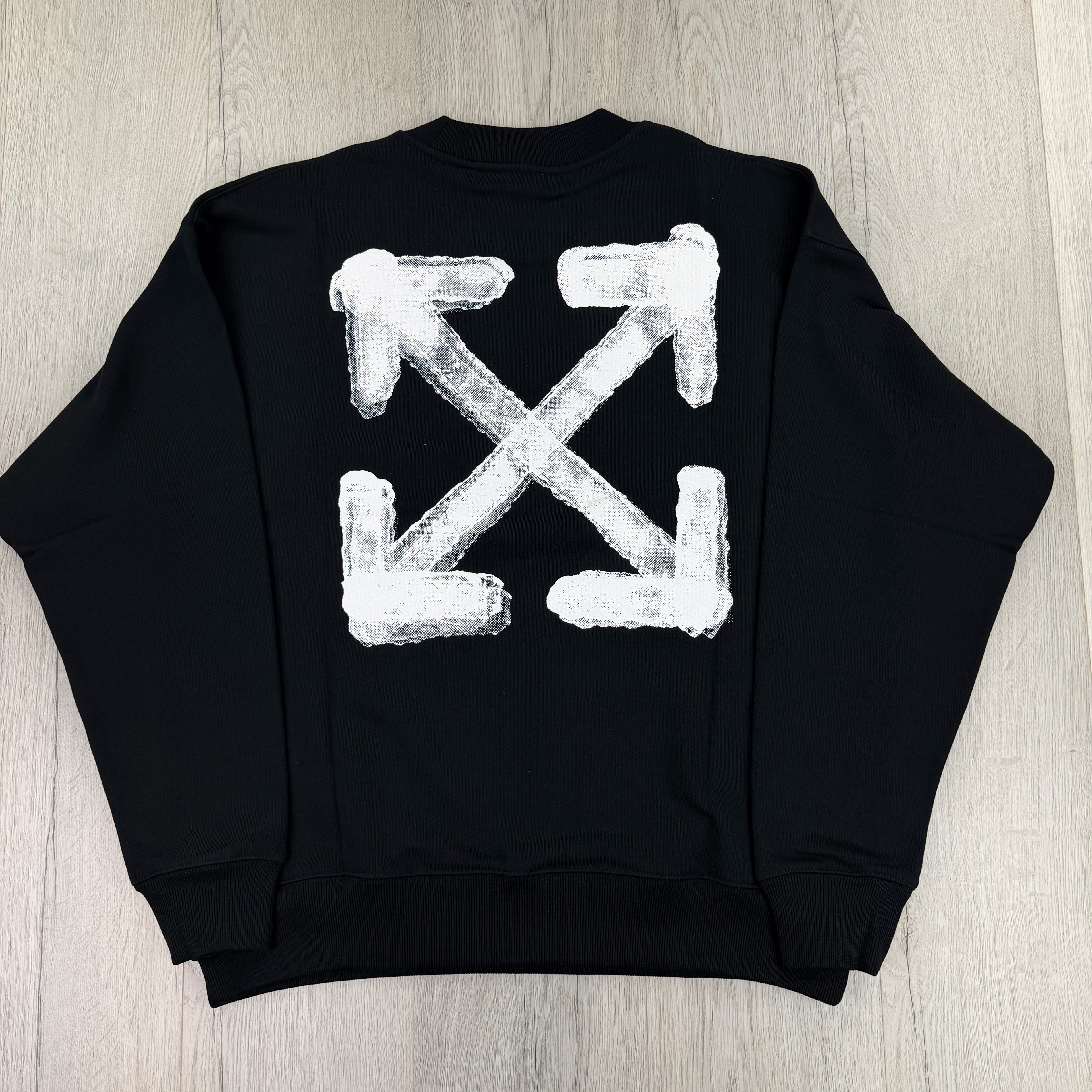 Off White Men’s Black Crewneck Jumper - Oversized Fit