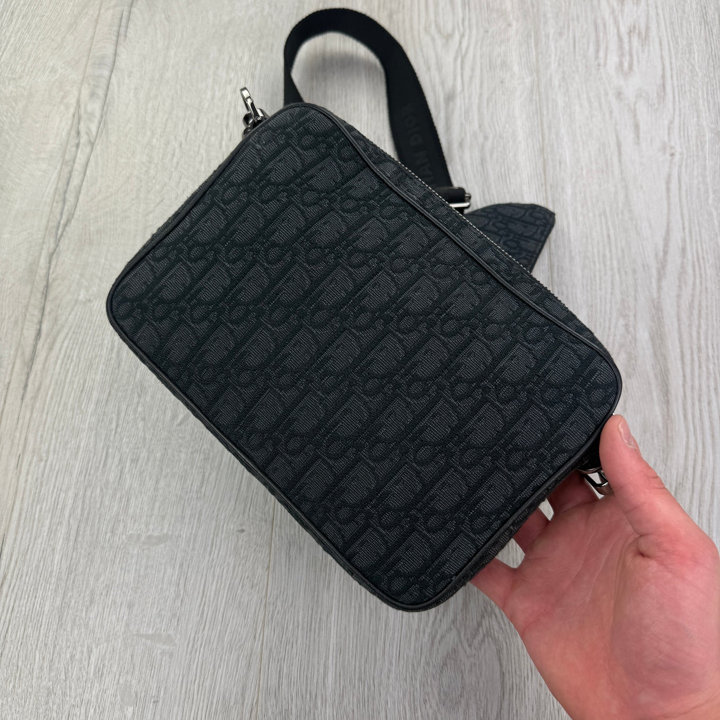 Dior Men’s Black Oblique Trio Saddle Bag