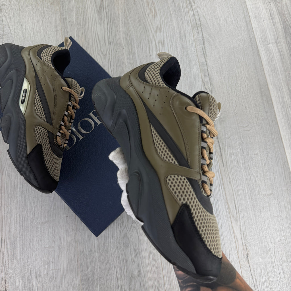 Dior B22 Men’s Khaki Grey Runners - 44 (Fit 9/9.5)
