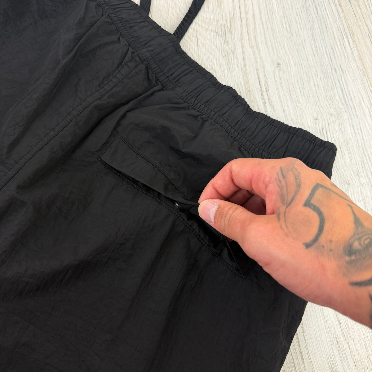 Stone Island Men’s Black Nylon Shorts - Uk 34