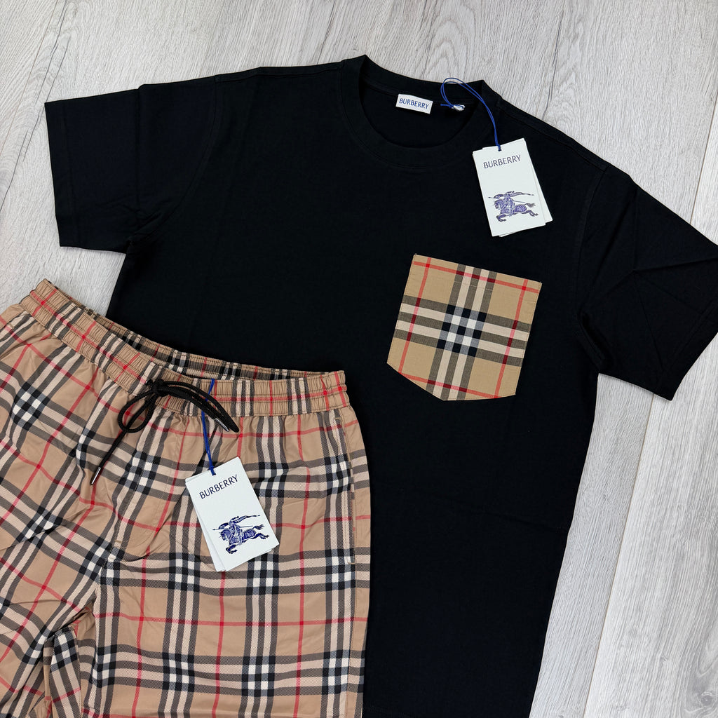 Burberry Men’s Black T-shirt & Shorts Set